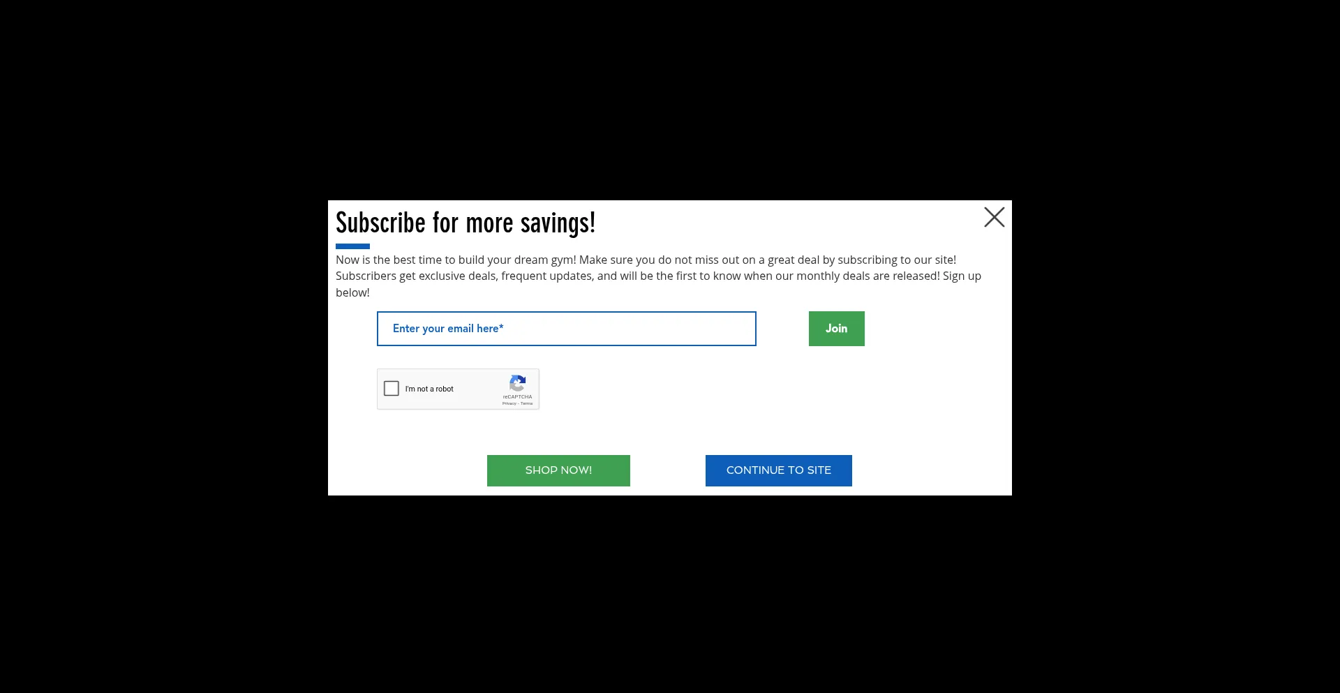 Website screenshot of Powerfitnesssuperstore.com