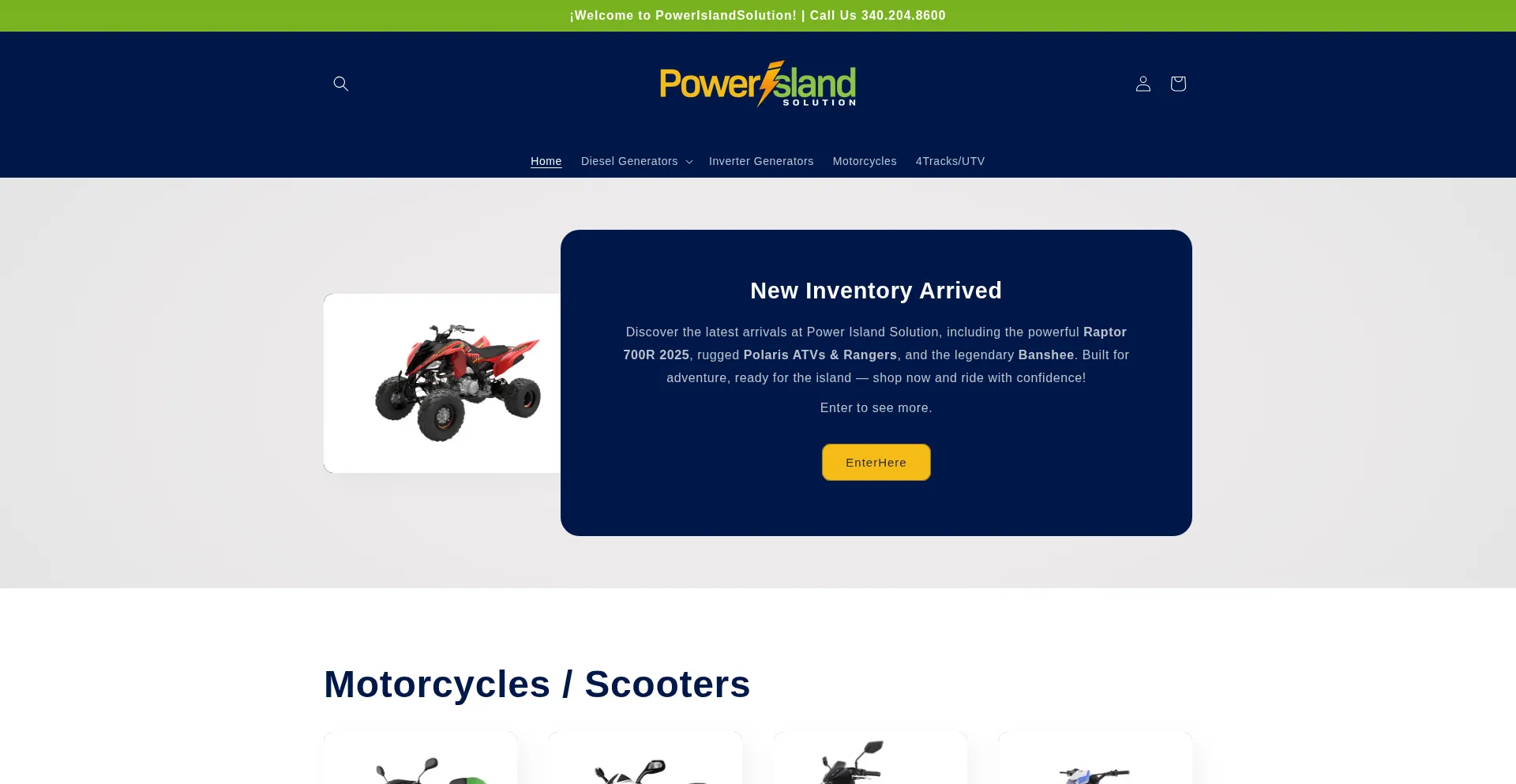 Website screenshot of Powerislandsolution.com