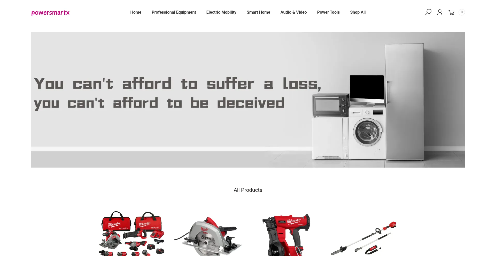 Website screenshot of Powersmartx.com