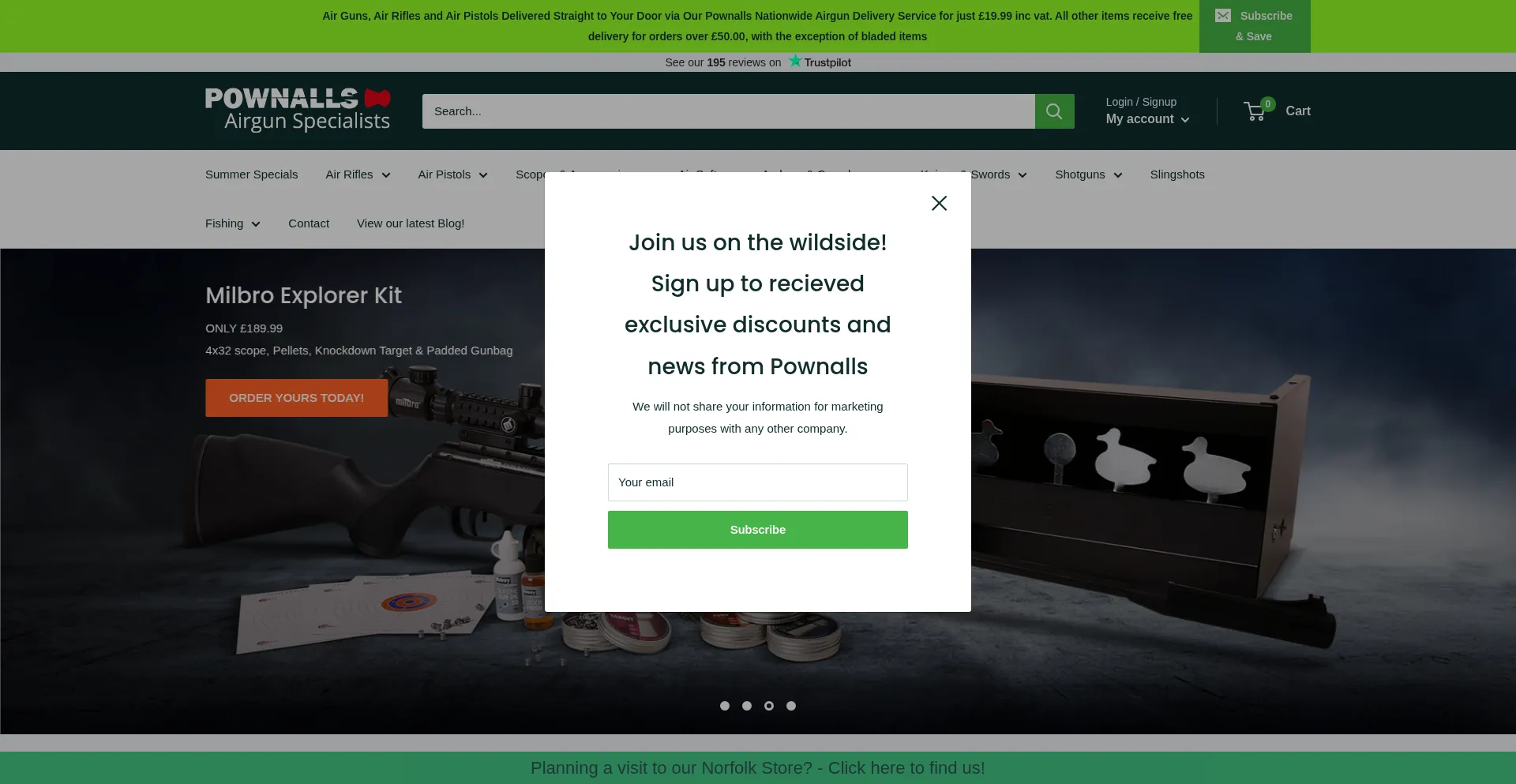 Website screenshot of Pownalls.com
