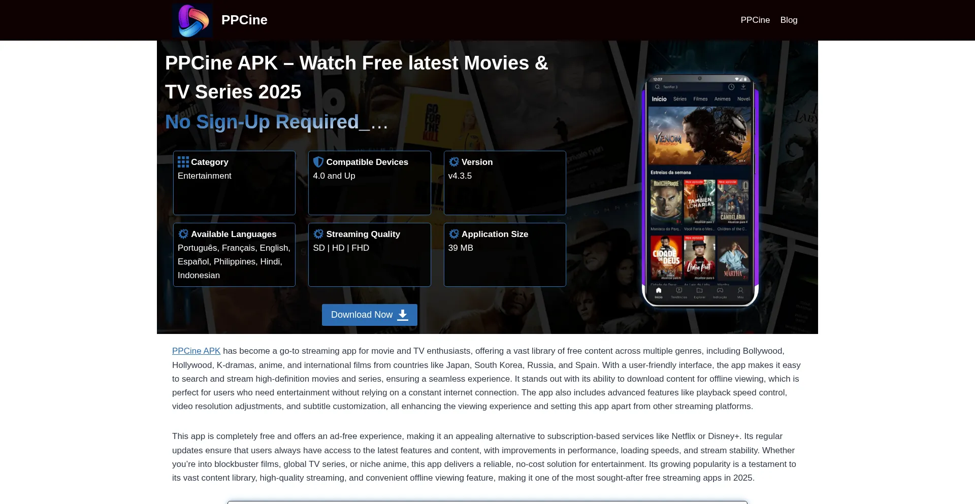 Website screenshot of Ppcinee.com