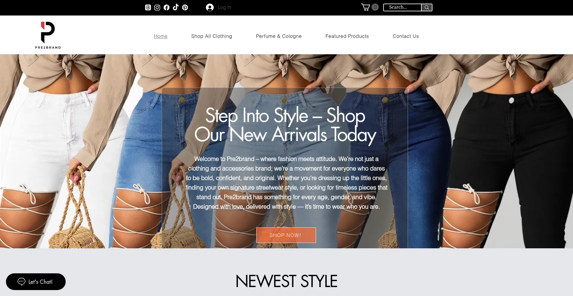Website screenshot of Pre2brand.com