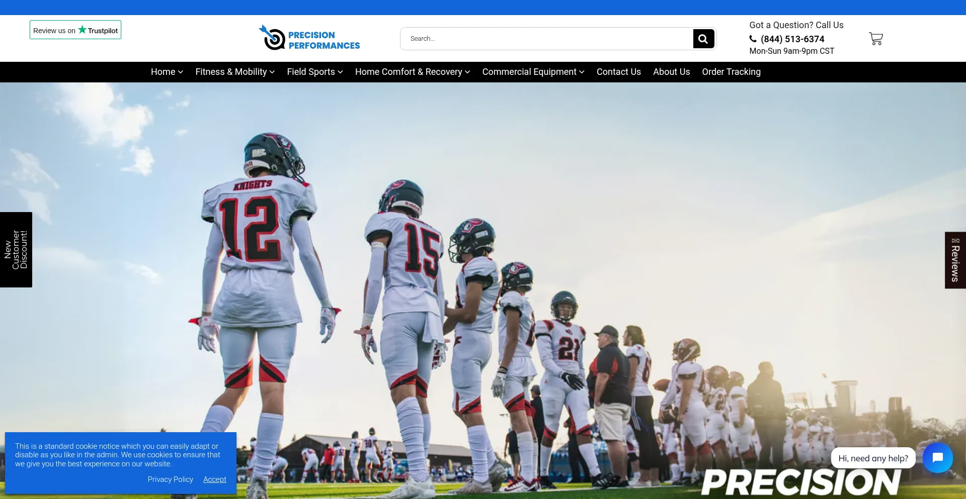 Website screenshot of Precisionperformances.com