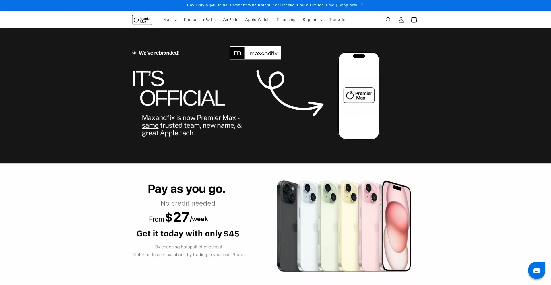 Website screenshot of Premiermaxstore.com