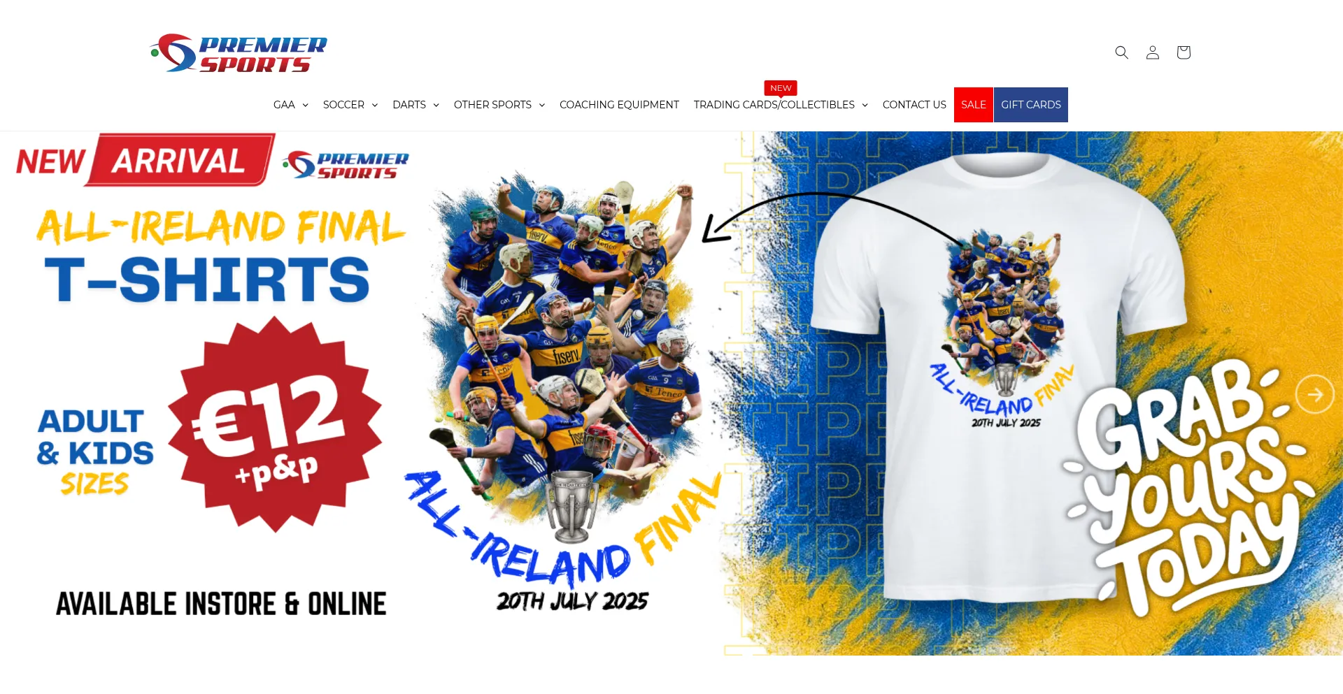 Website screenshot of Premiersports.ie
