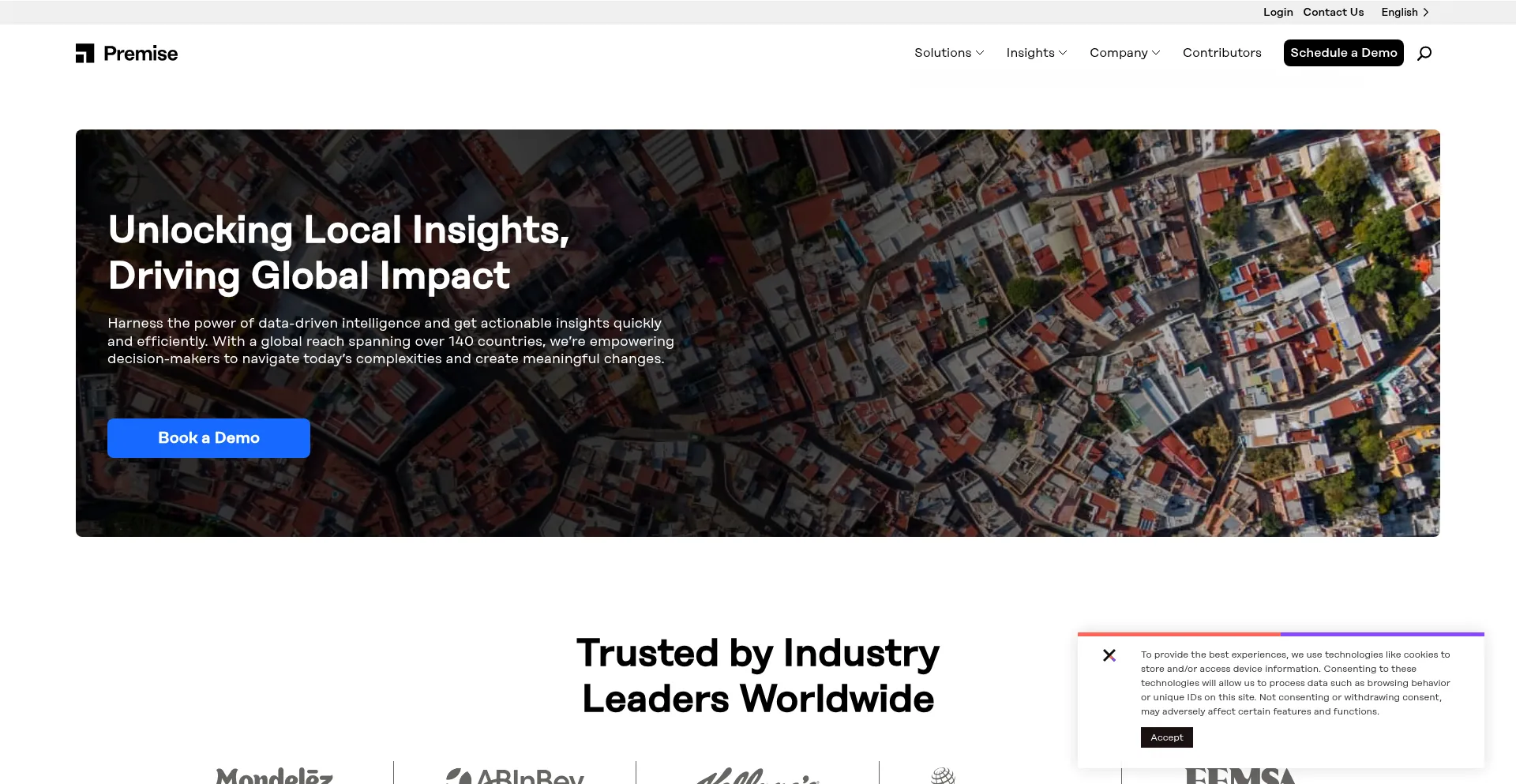 Website screenshot of Premise.com