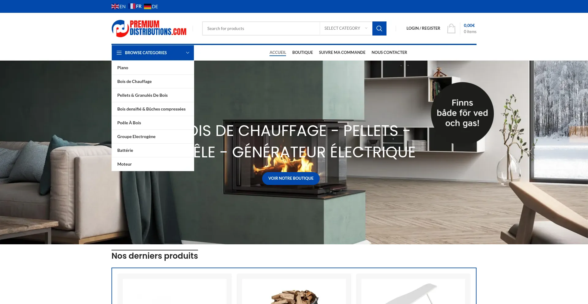 Website screenshot of Premium-distributions.com