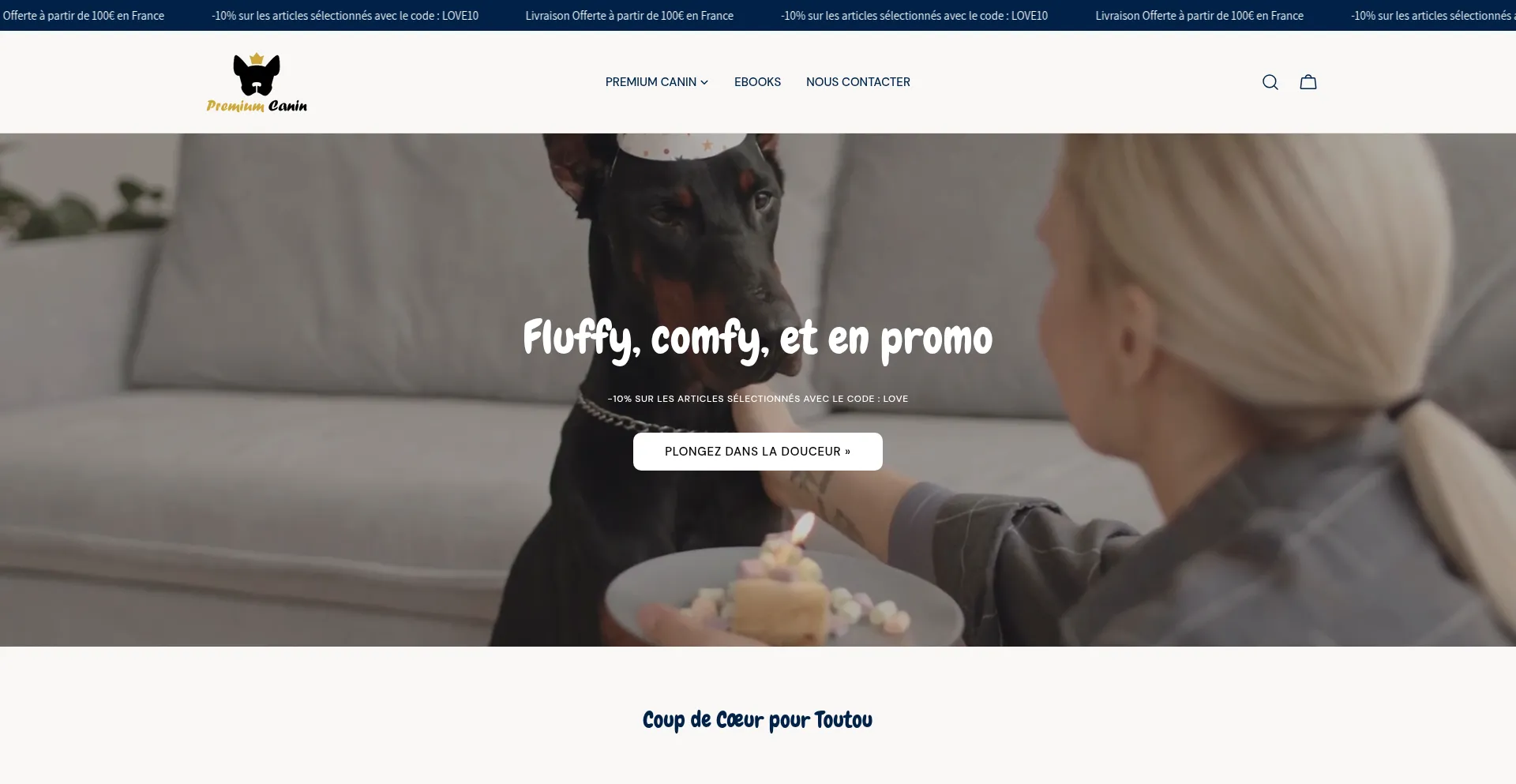 Website screenshot of Premiumcanin-officiel.com