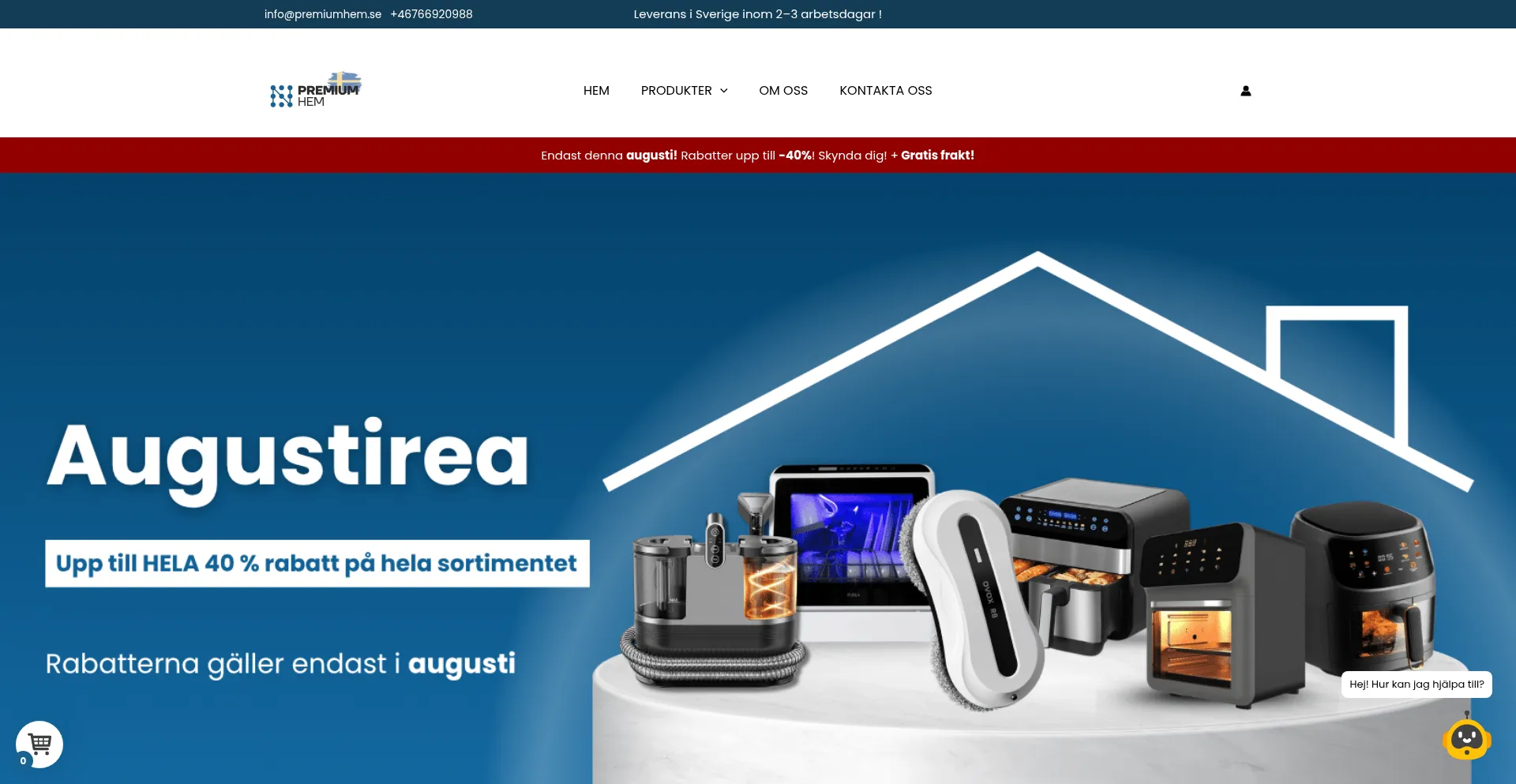 Website screenshot of Premiumhem.se