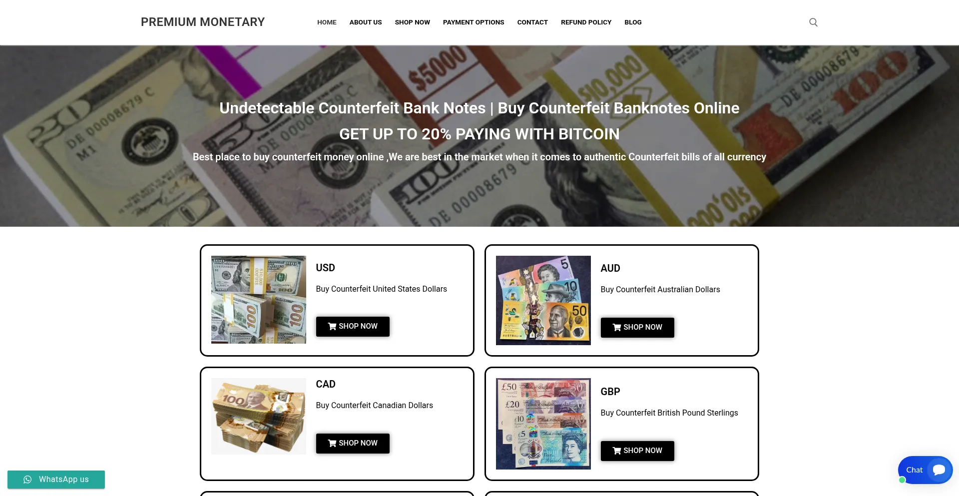 Website screenshot of Premiummonetarycoltd.com