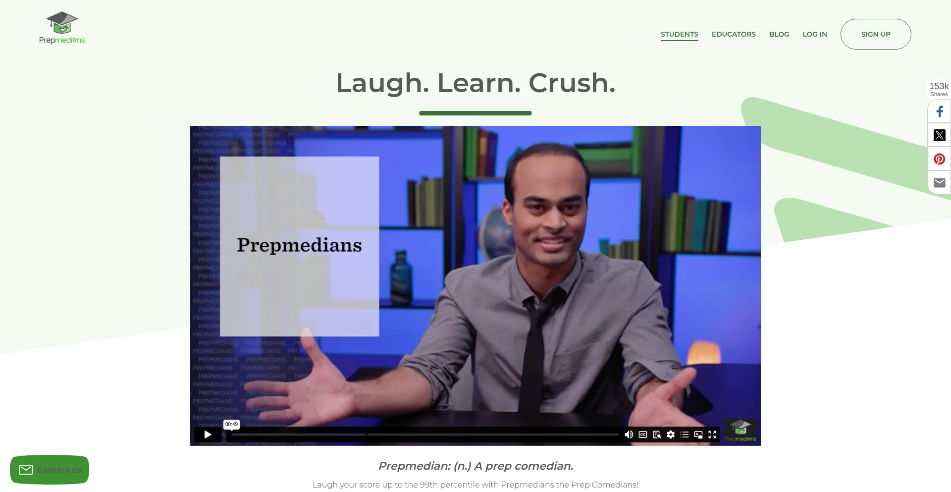 Website screenshot of Prepmedians.com