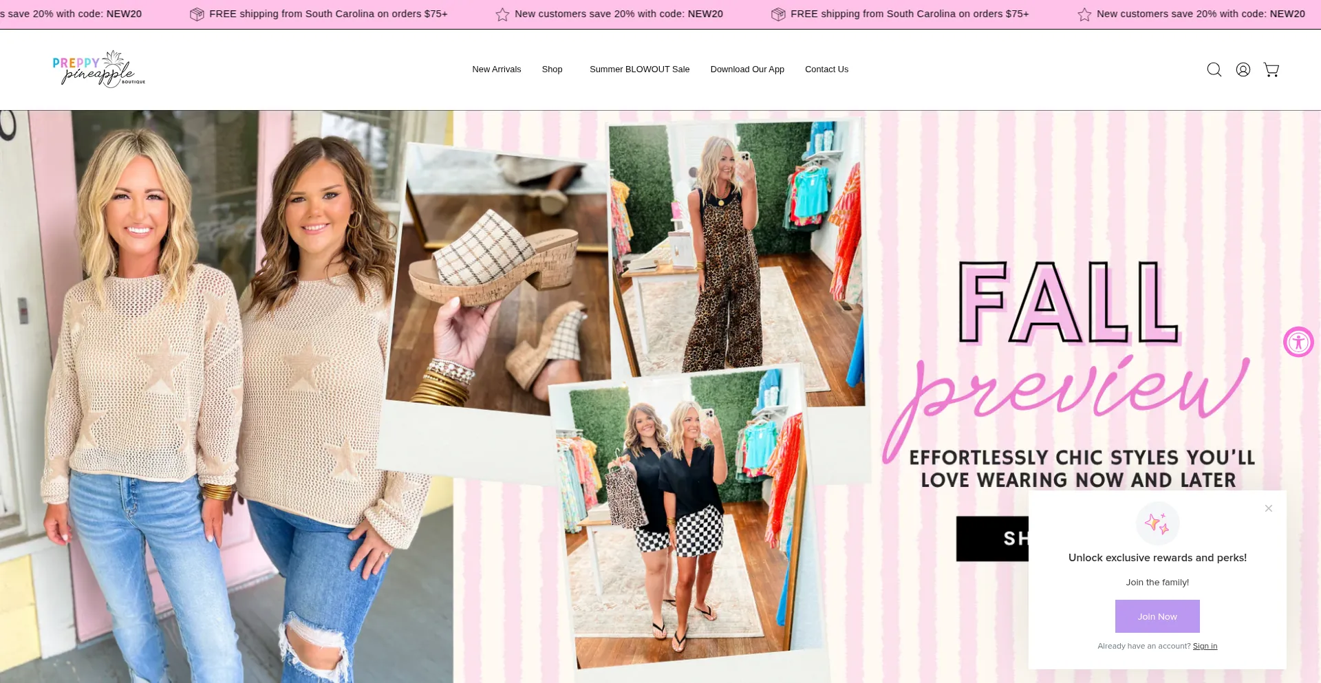 Website screenshot of Preppypineapple.com