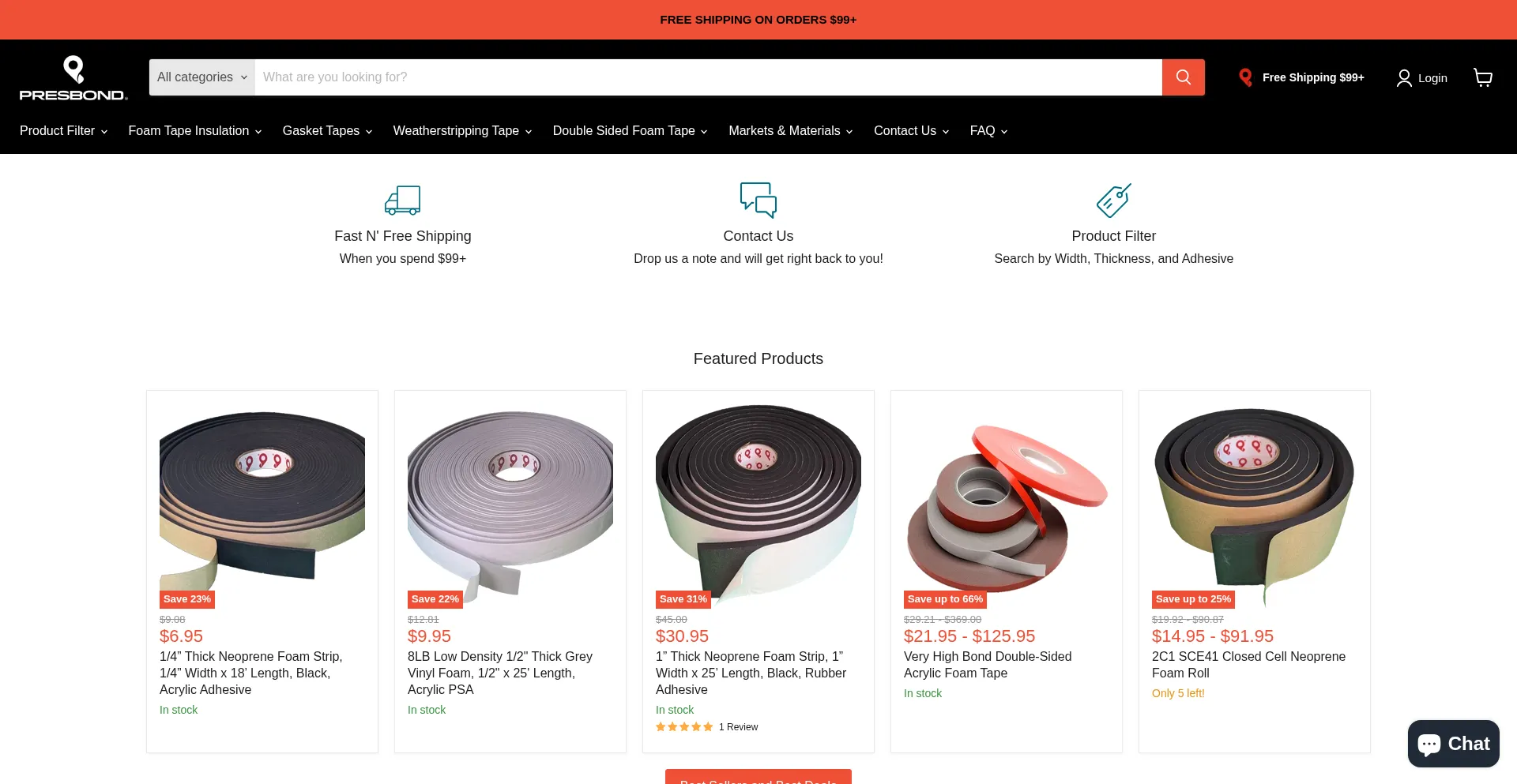 Website screenshot of Presbond.com
