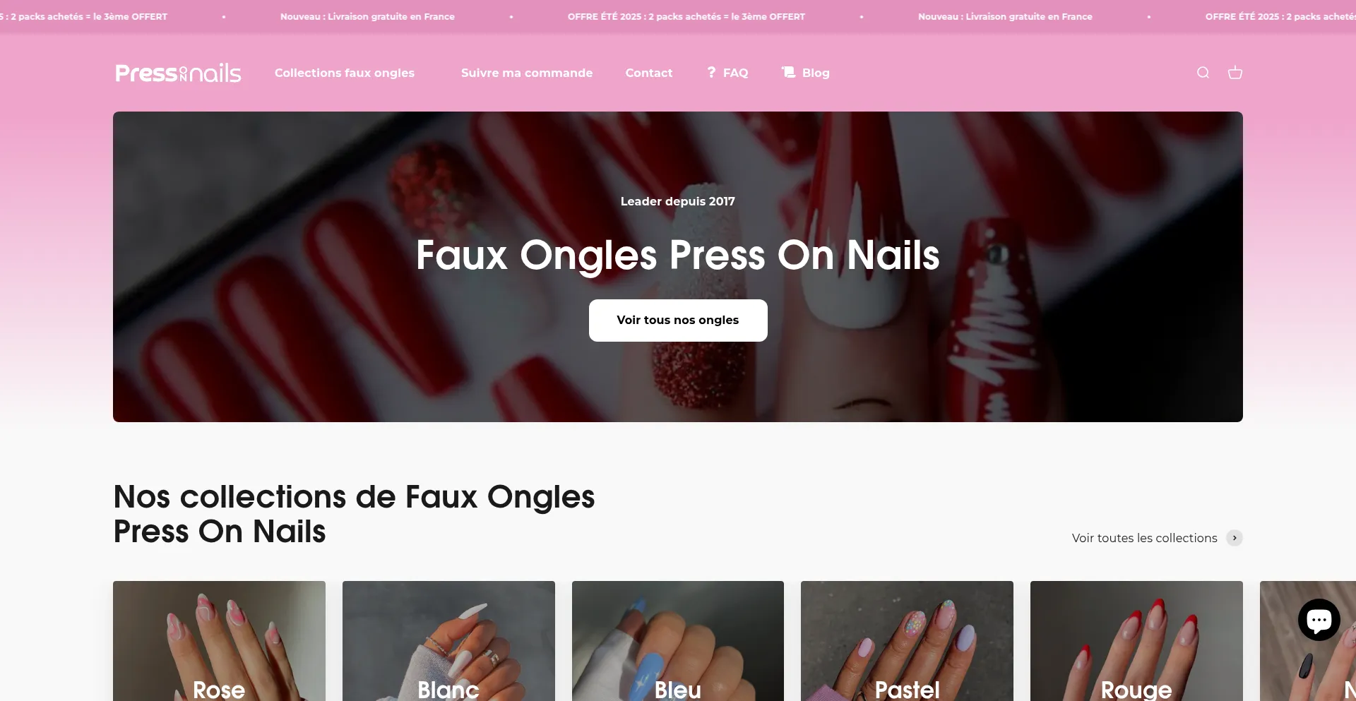 Website screenshot of Pressonnails.fr
