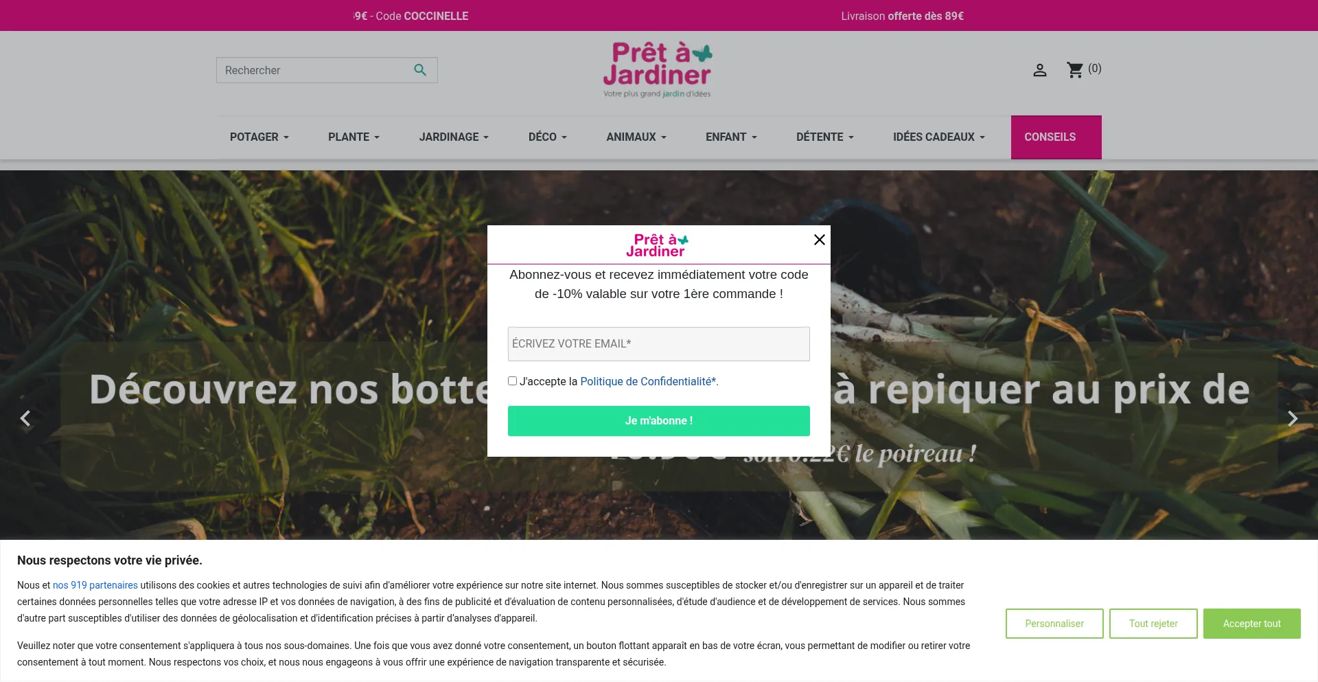 Website screenshot of Pretajardiner.com