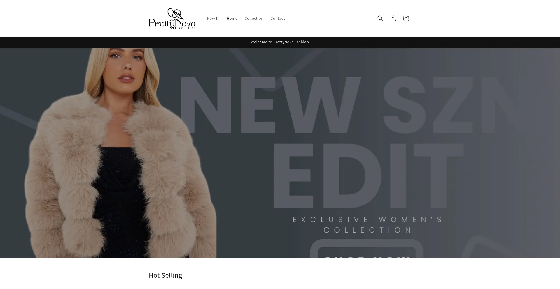 Website screenshot of Prettynovafashion.com