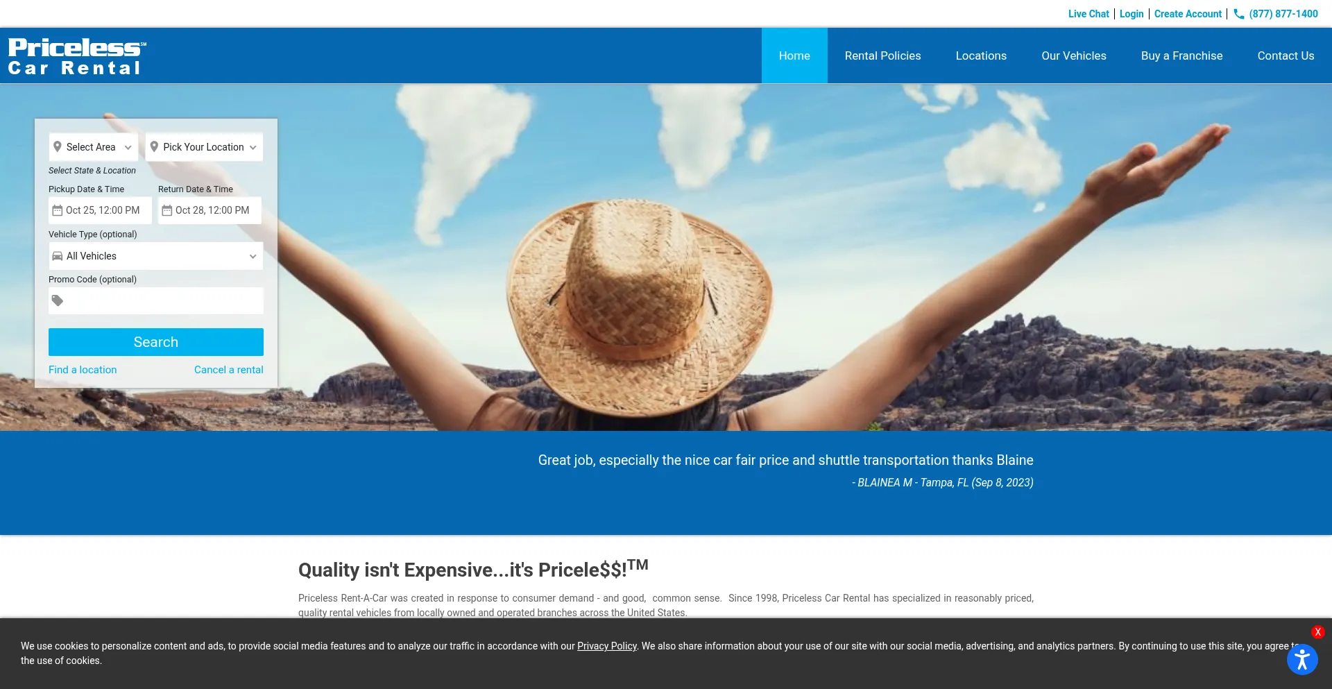 Pricelesscarrental.com