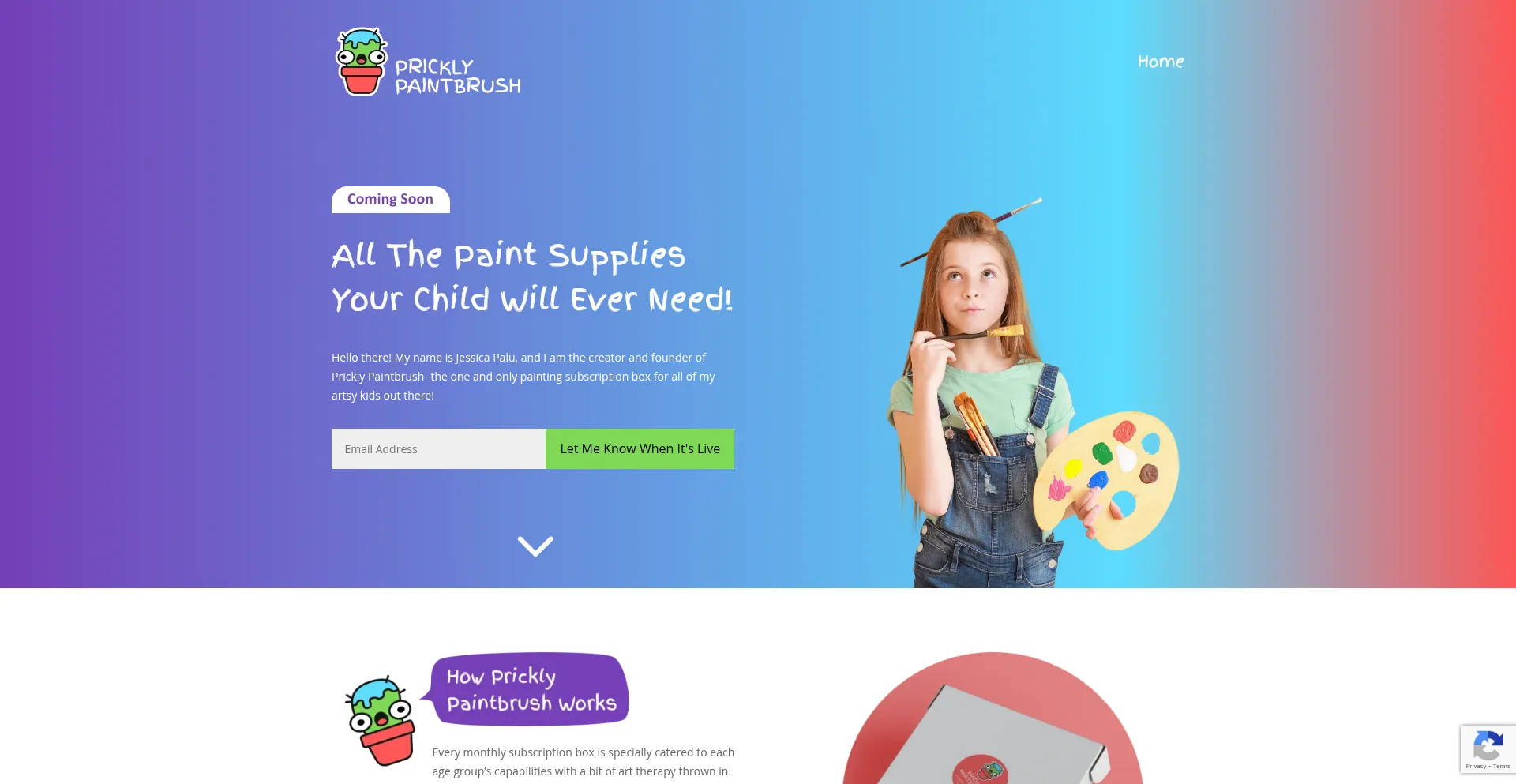 Website screenshot of Pricklypaintbrush.com