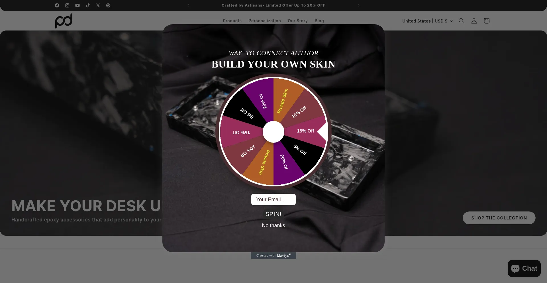 Website screenshot of Prideskco.com