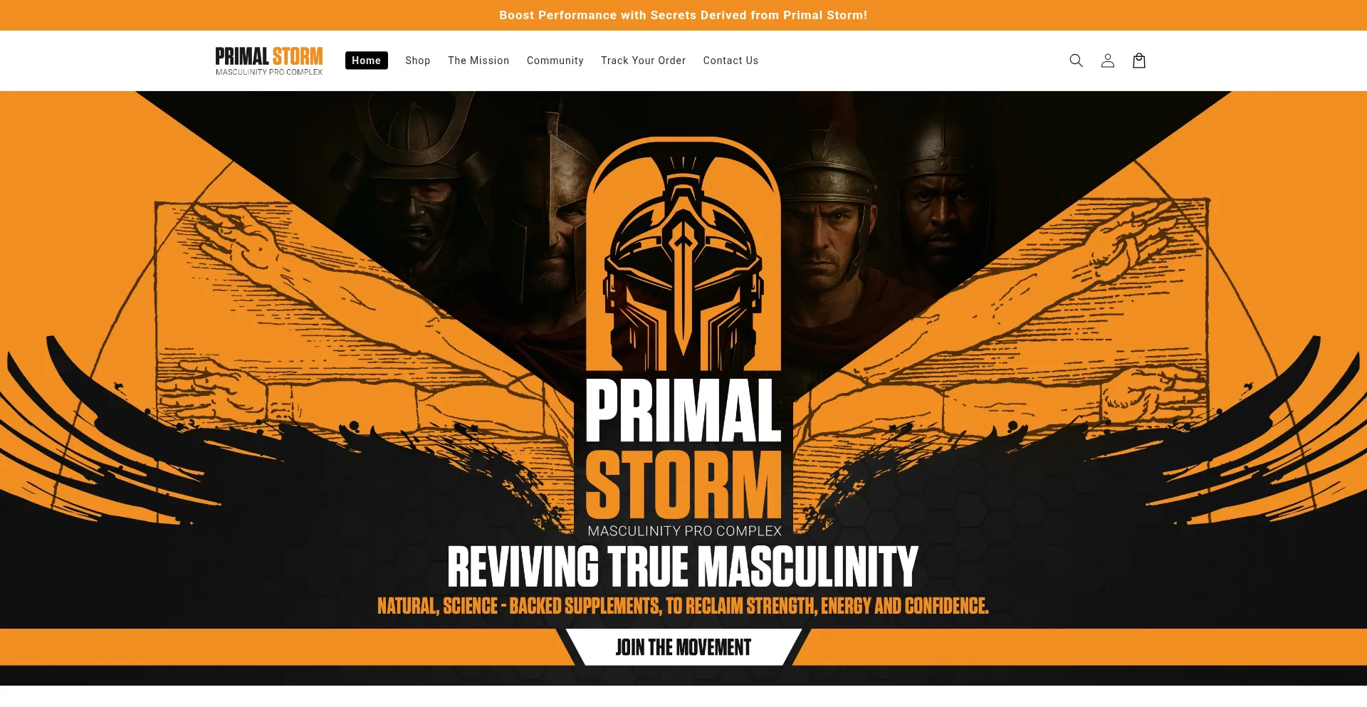 Website screenshot of Primal-storm.com