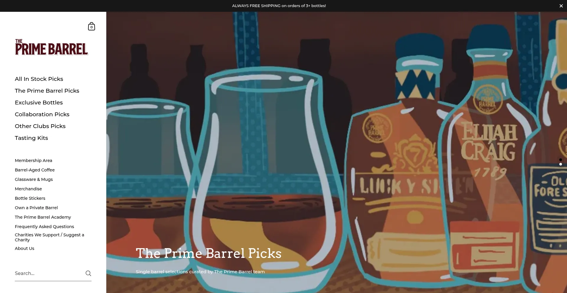 Website screenshot of Primebarrel.com