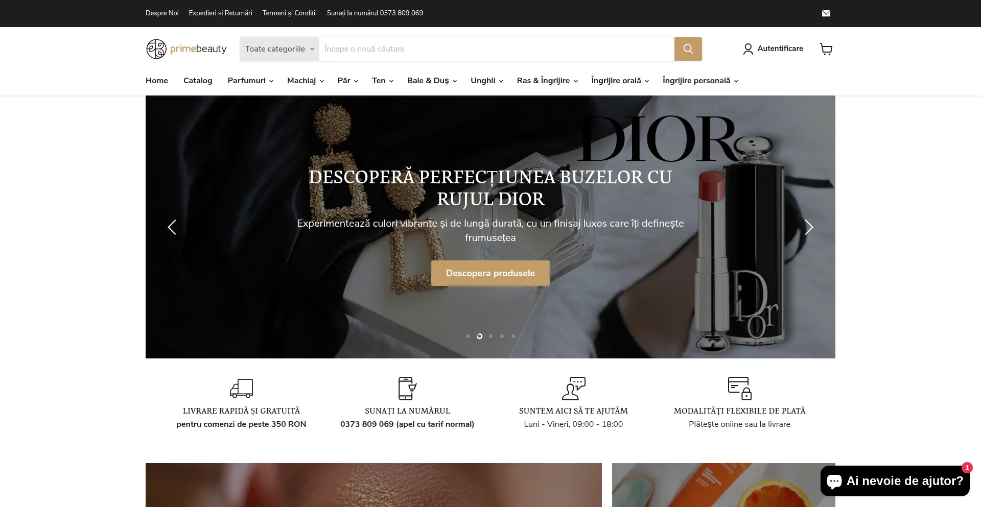 Website screenshot of Primebeauty.ro