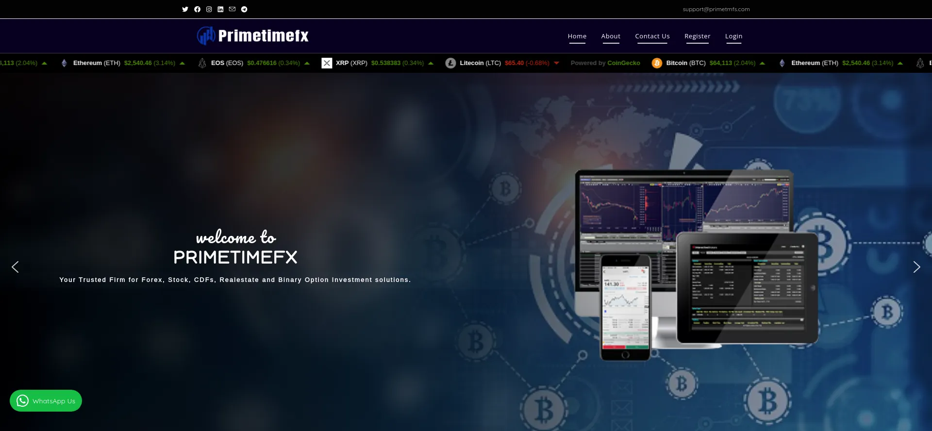 Website screenshot of Primetmfs.com