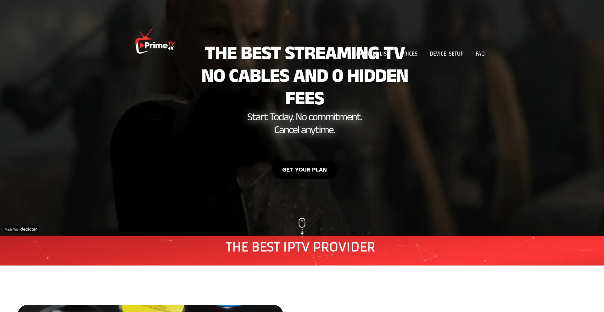 Website screenshot of Primetv4k.com