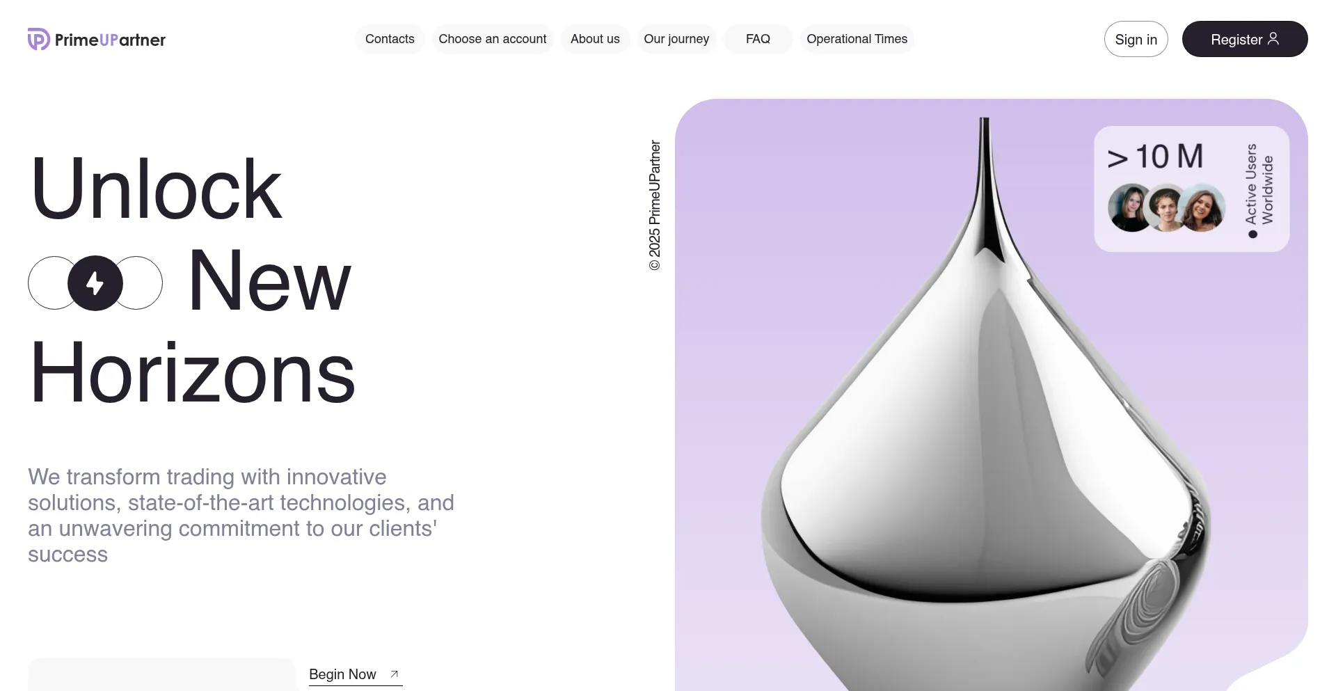 Website screenshot of Primeupartner.com