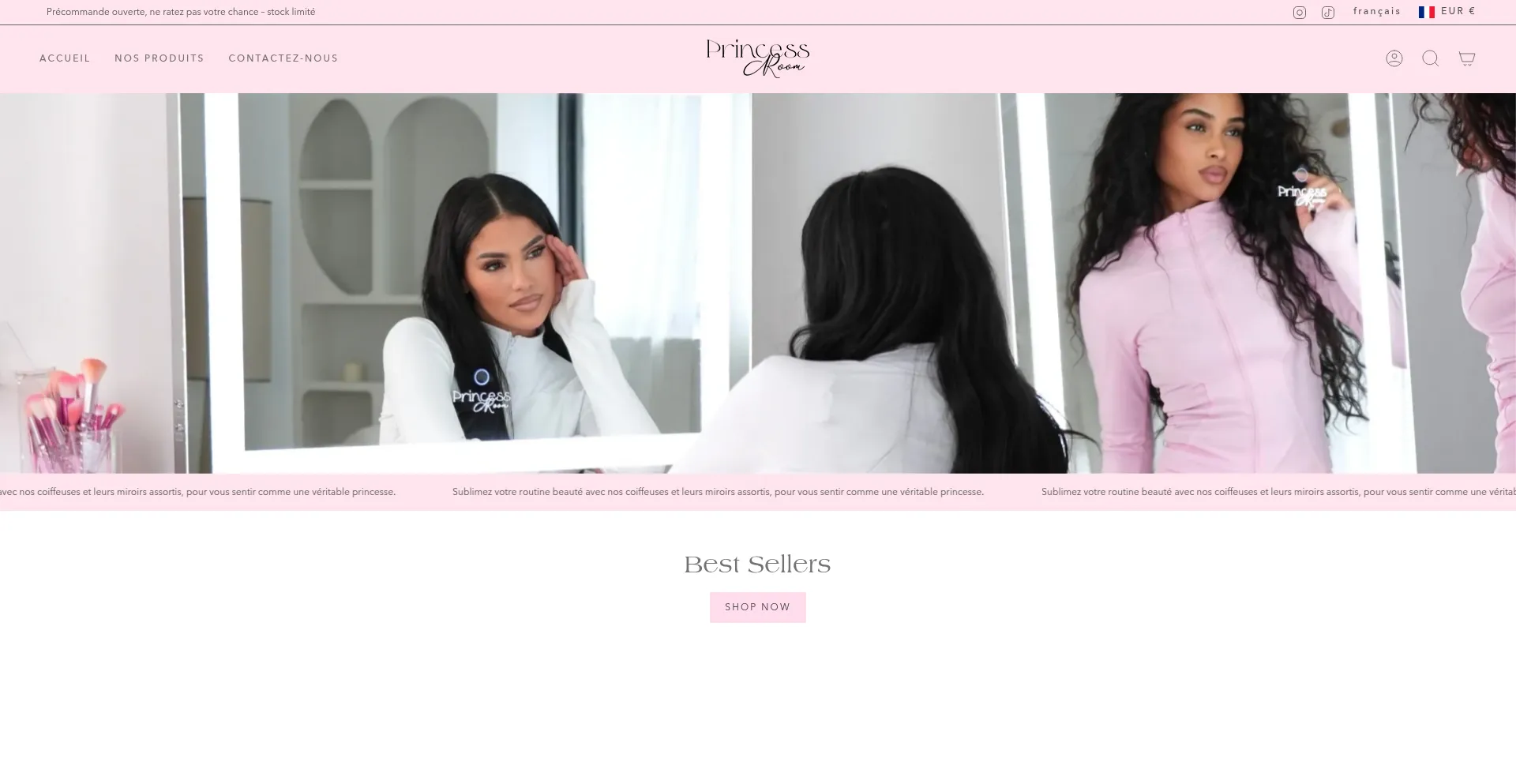 Website screenshot of Princessroom.fr