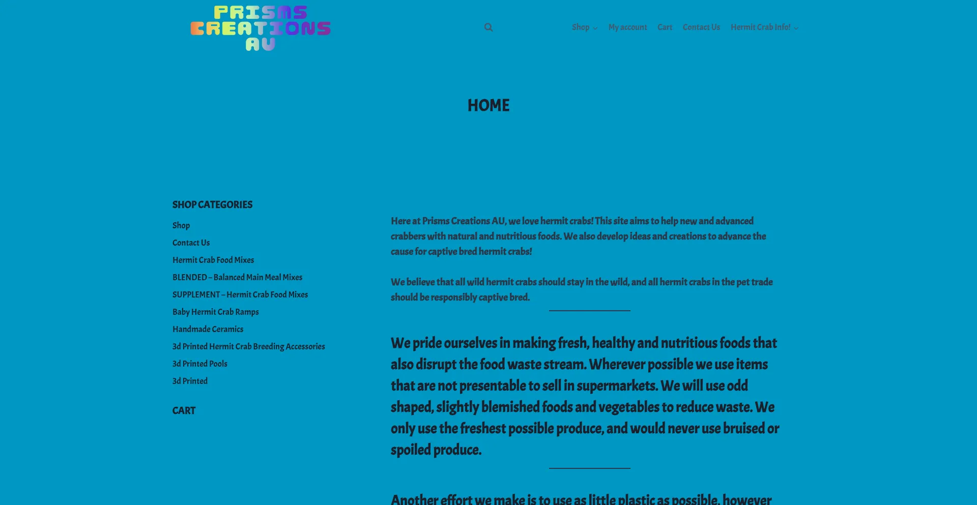 Website screenshot of Prismscreations.online