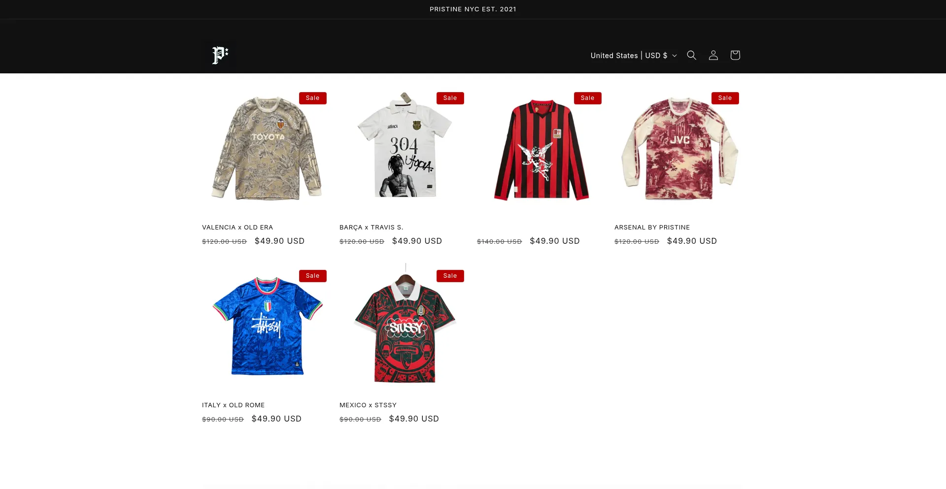 Website screenshot of Pristinenyc.store