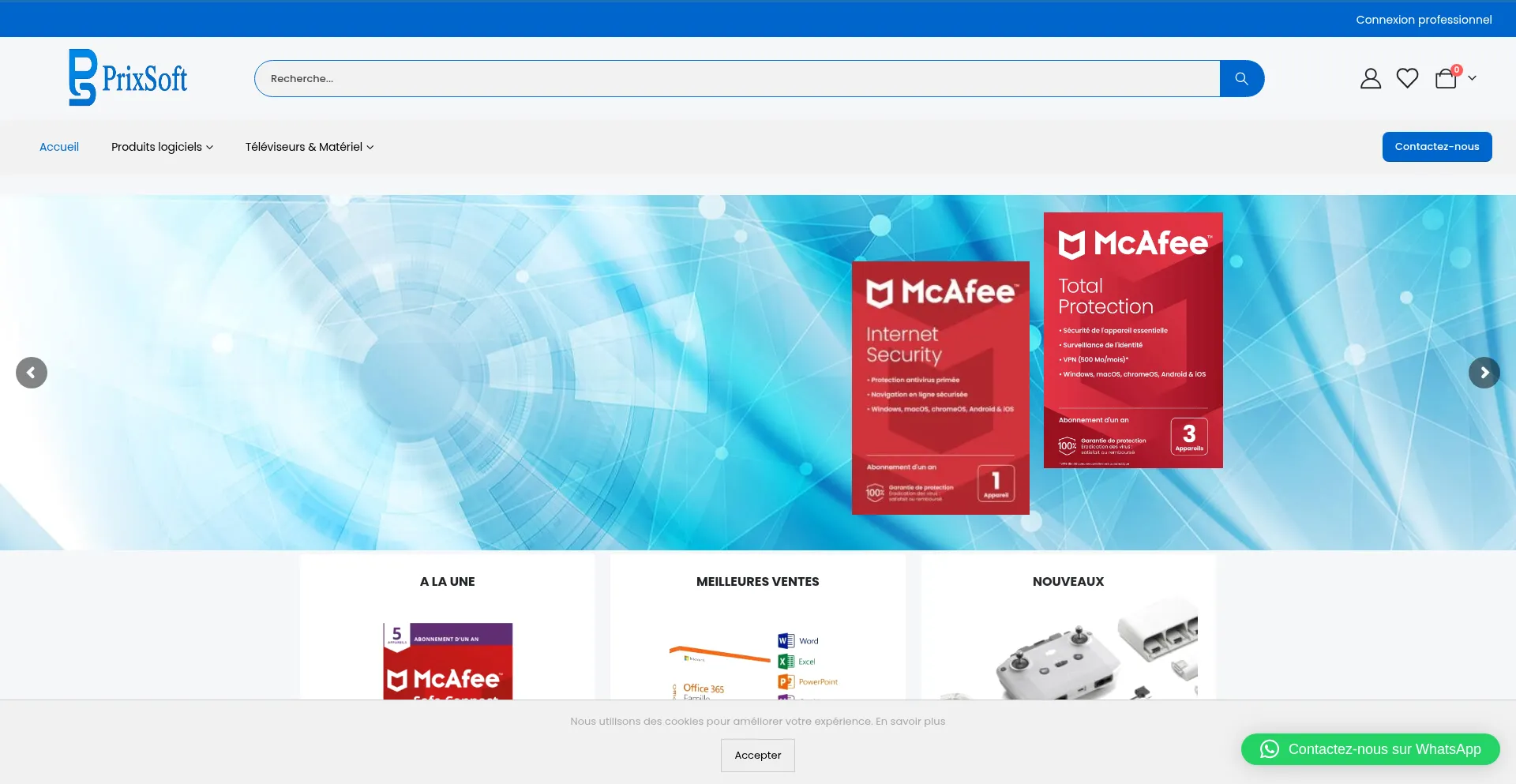 Website screenshot of Prixsoft.com