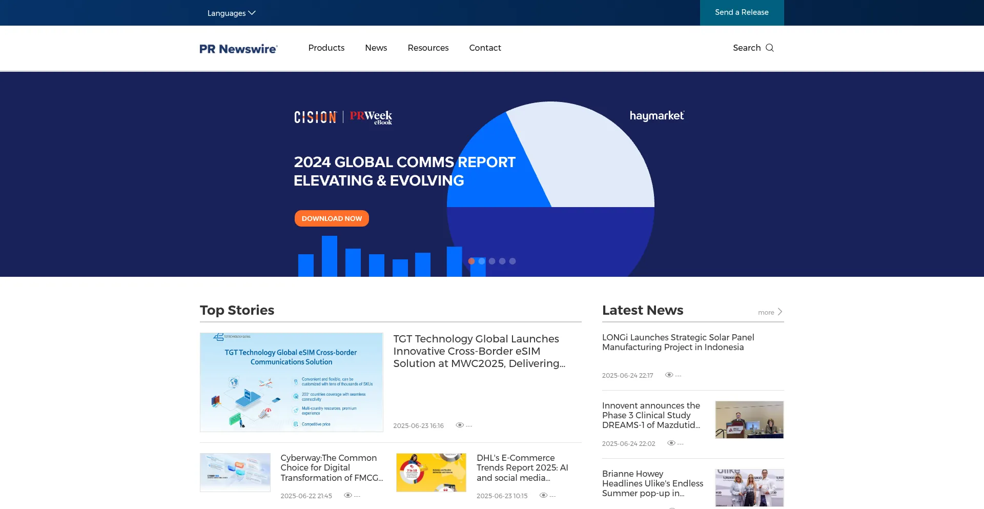 Website screenshot of Prnasia.com
