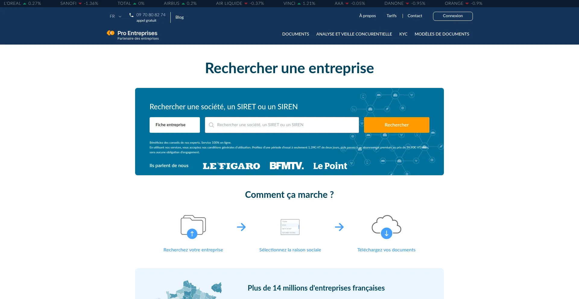 Website screenshot of Pro-entreprises.com