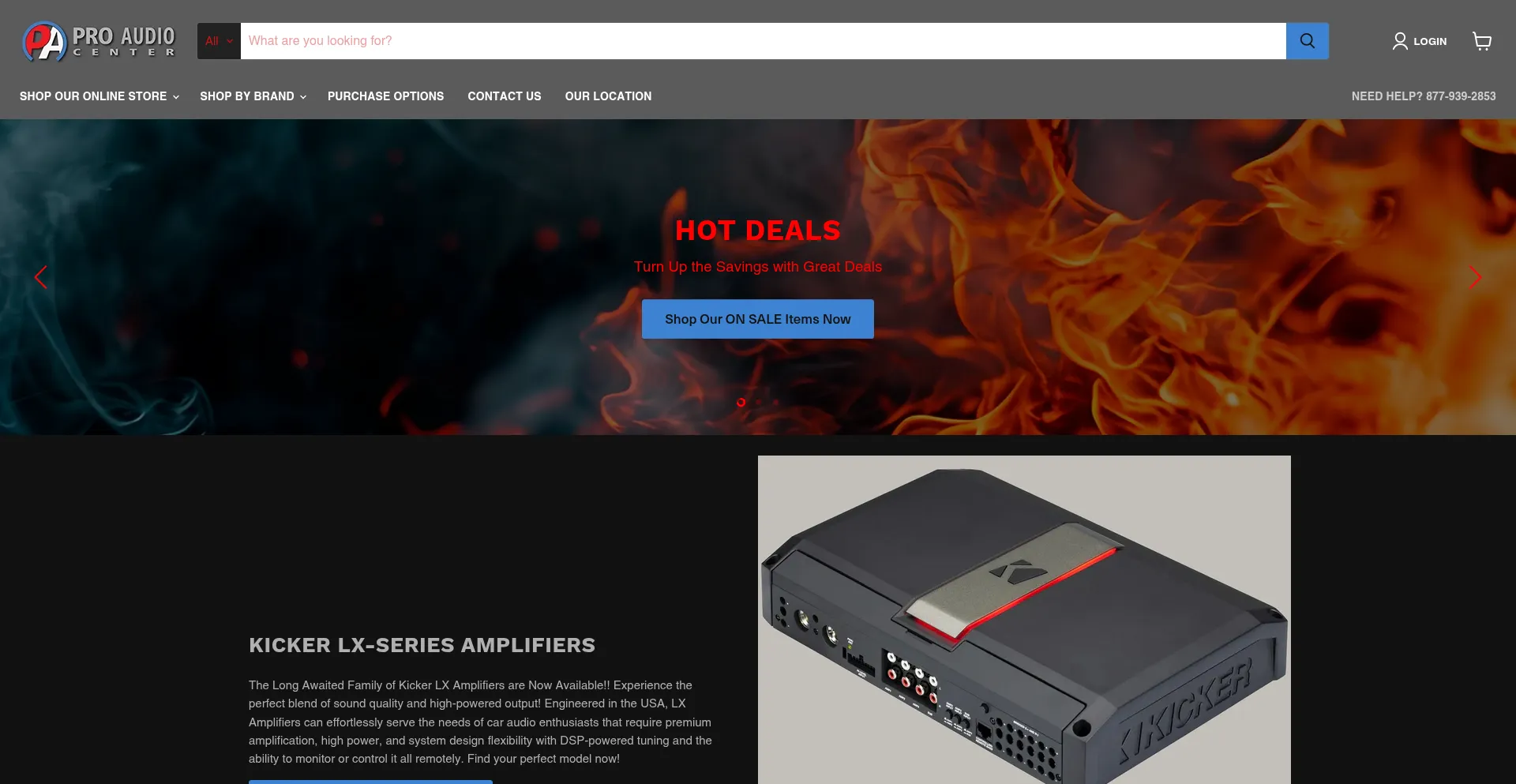 Website screenshot of Proaudiocenter.com