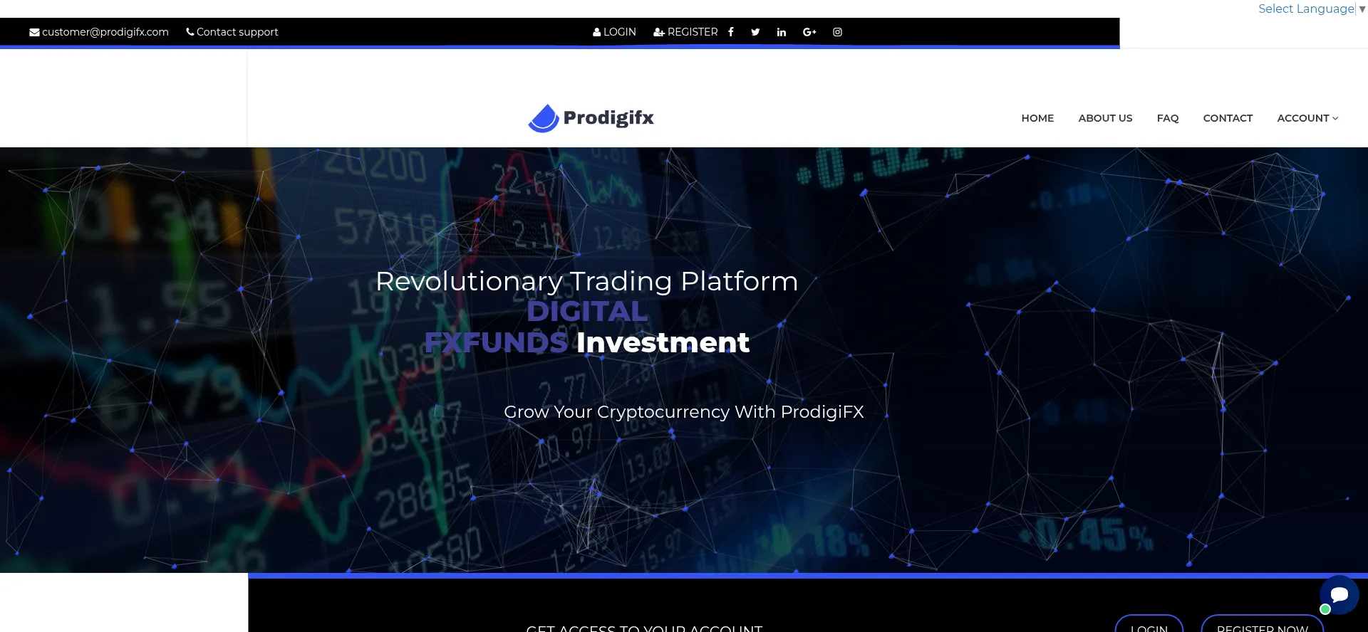 Website screenshot of Prodigifx.com