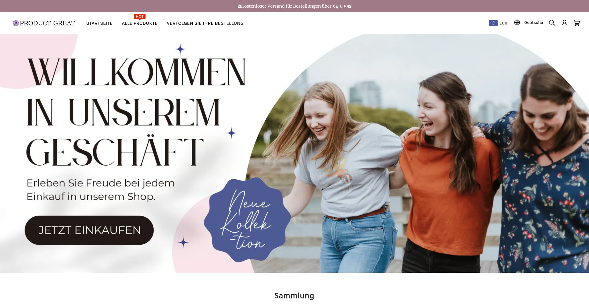 Website screenshot of Product-great.de