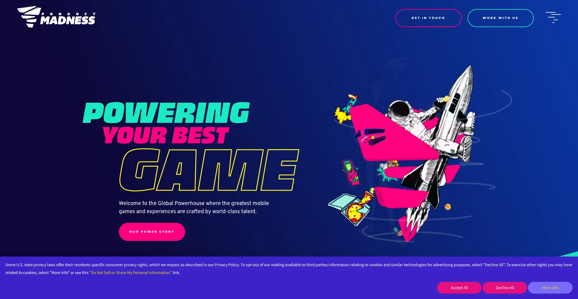 Website screenshot of Productmadness.com