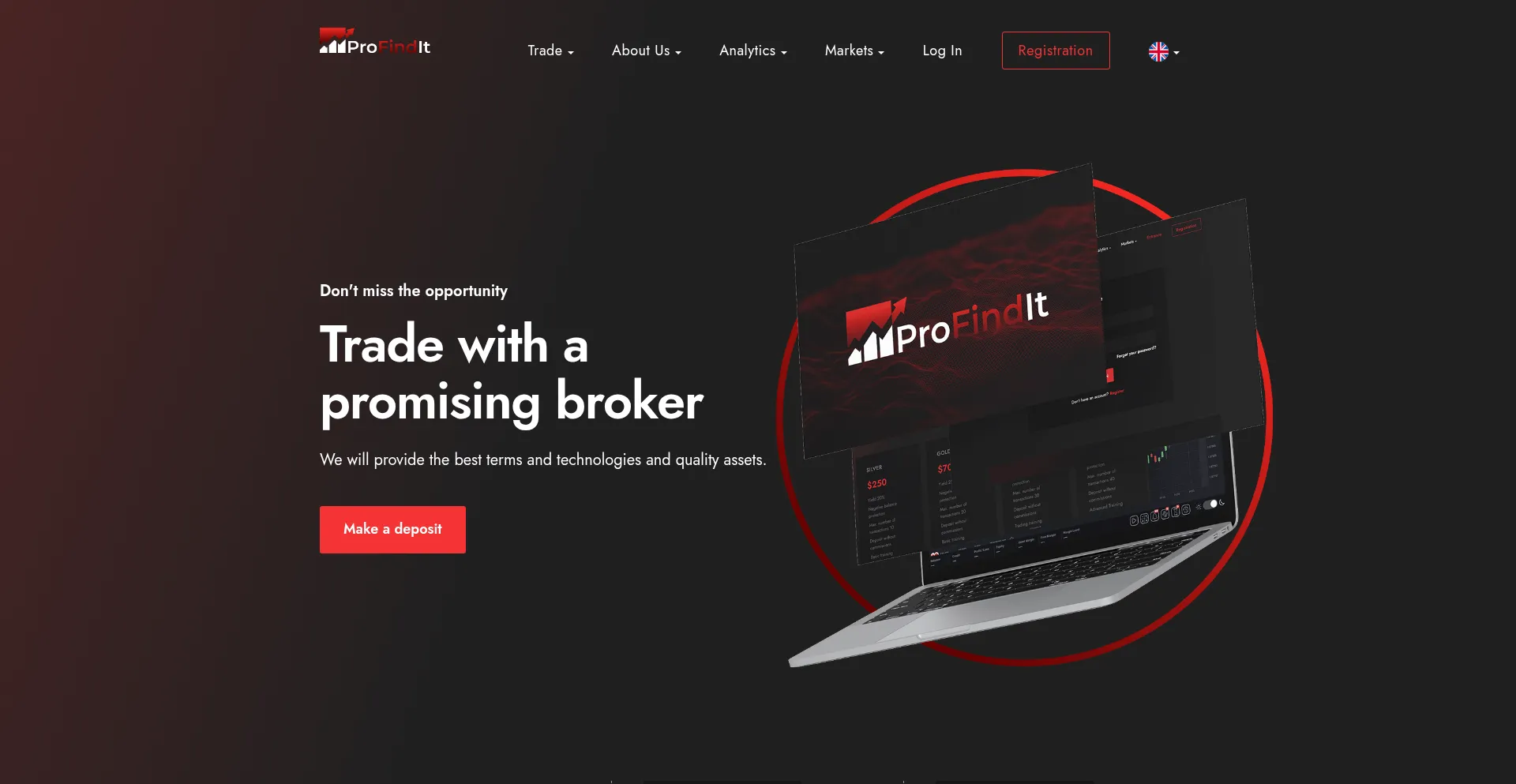 Website screenshot of Profindit.pro
