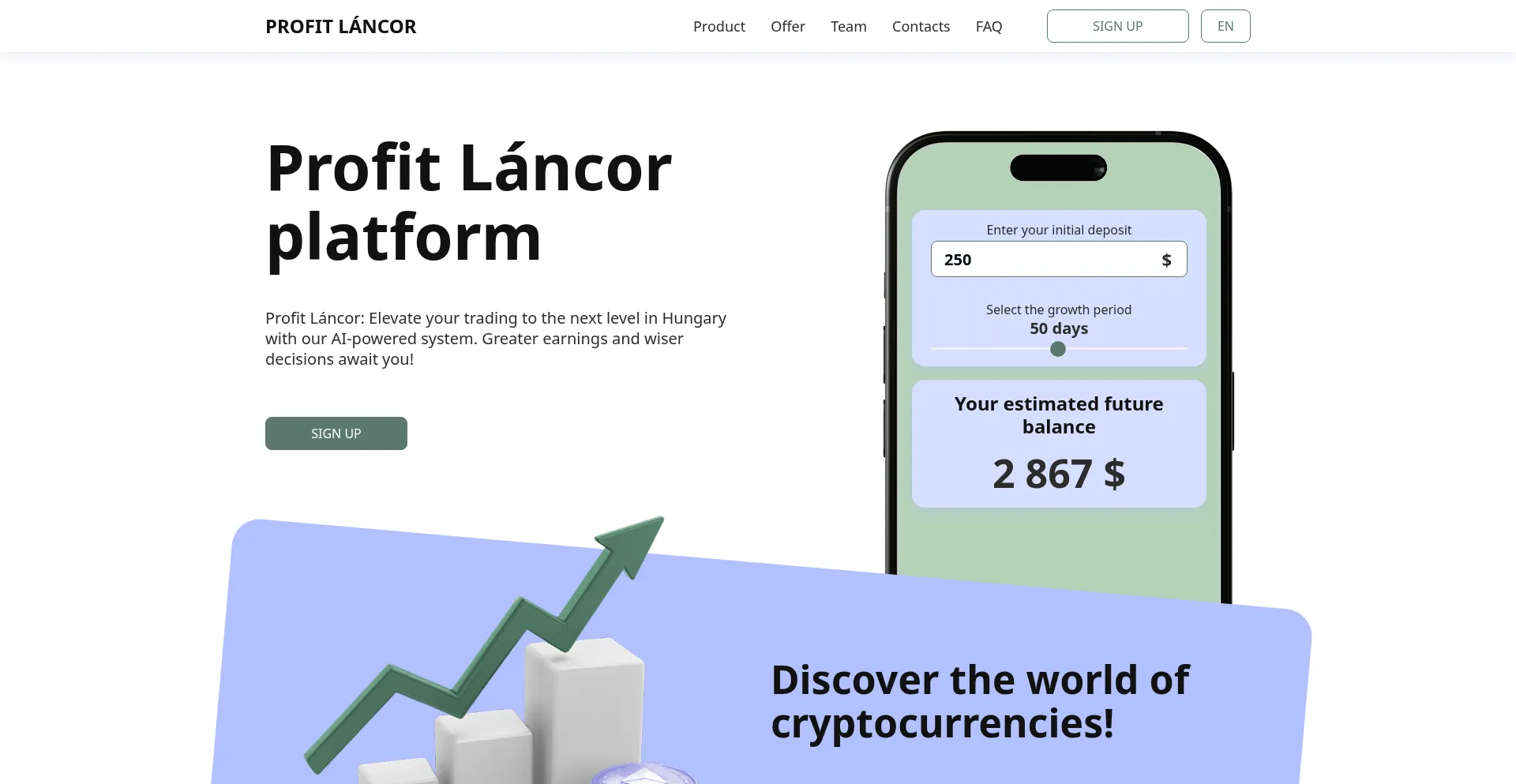 Website screenshot of Profit-lancor.com
