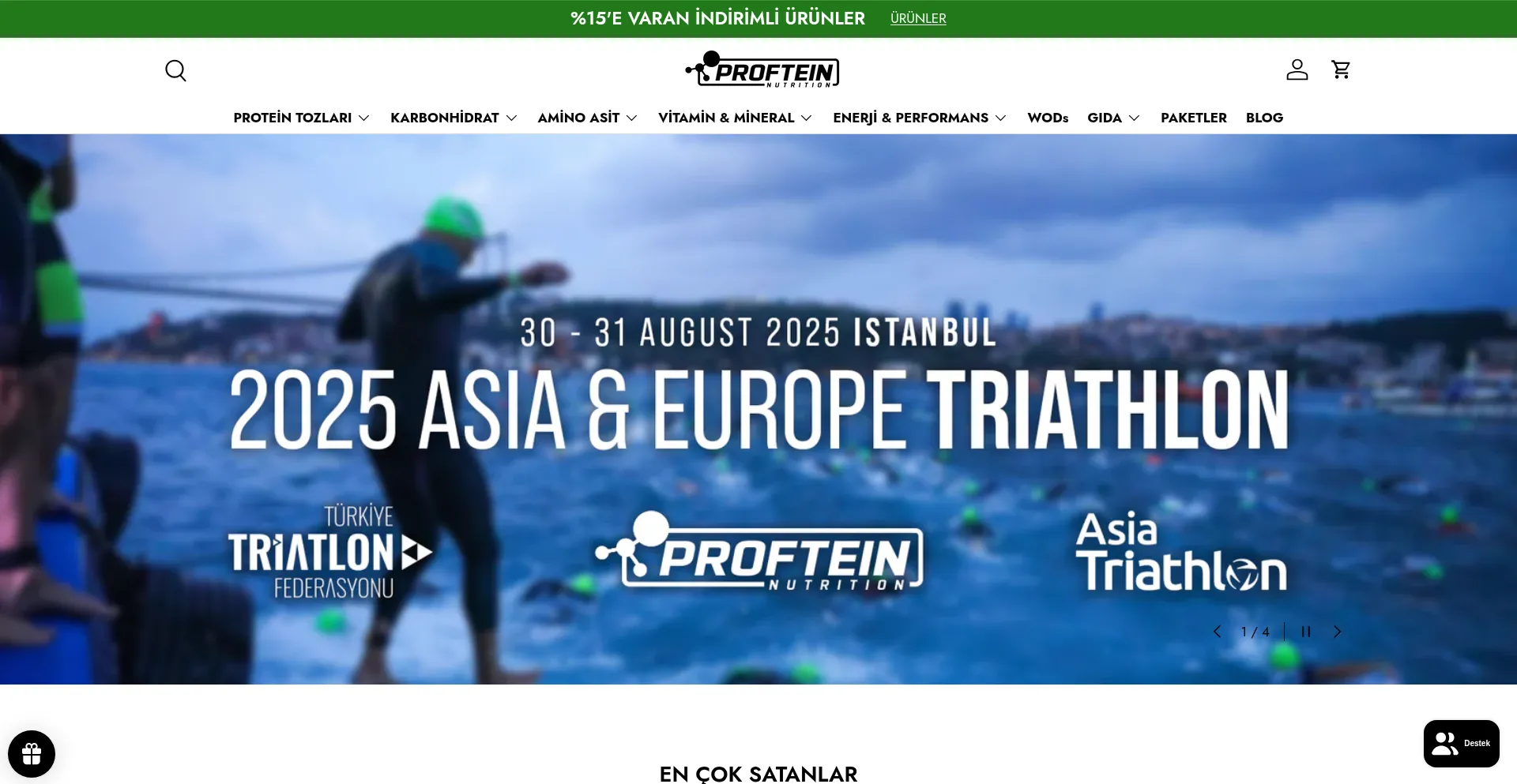 Website screenshot of Proftein.com