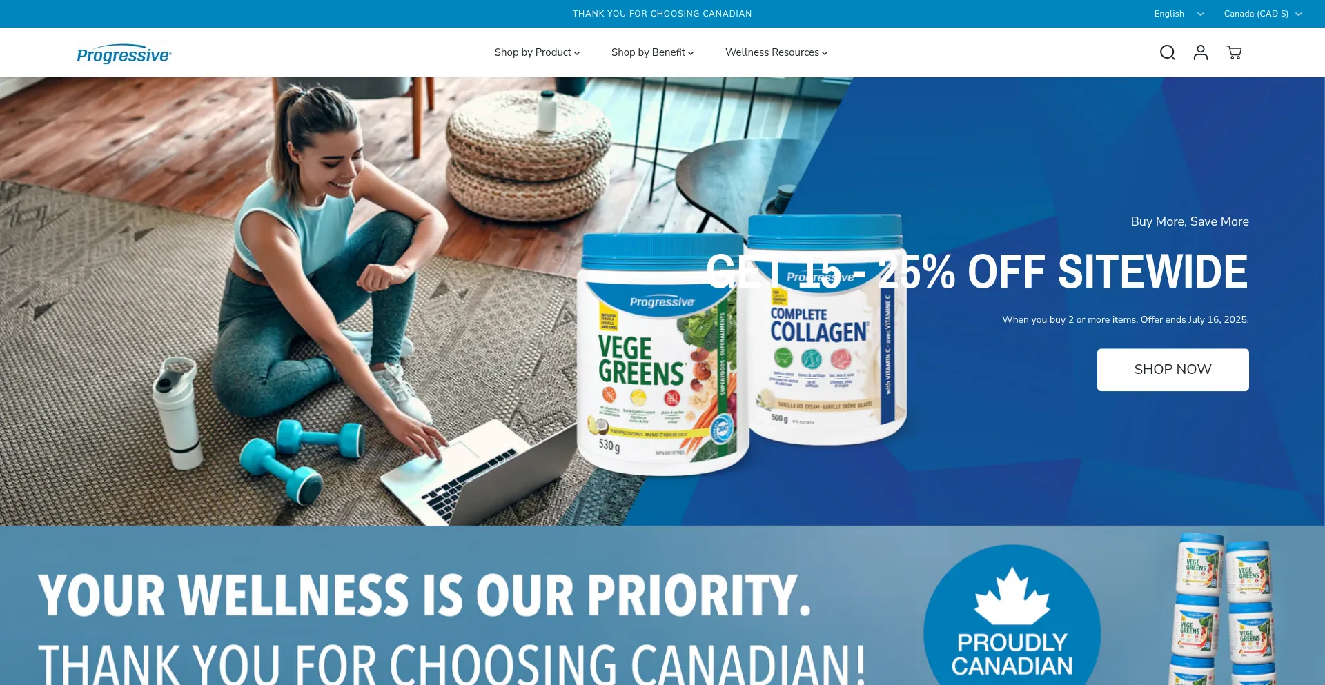 Website screenshot of Progressivenutritional.com