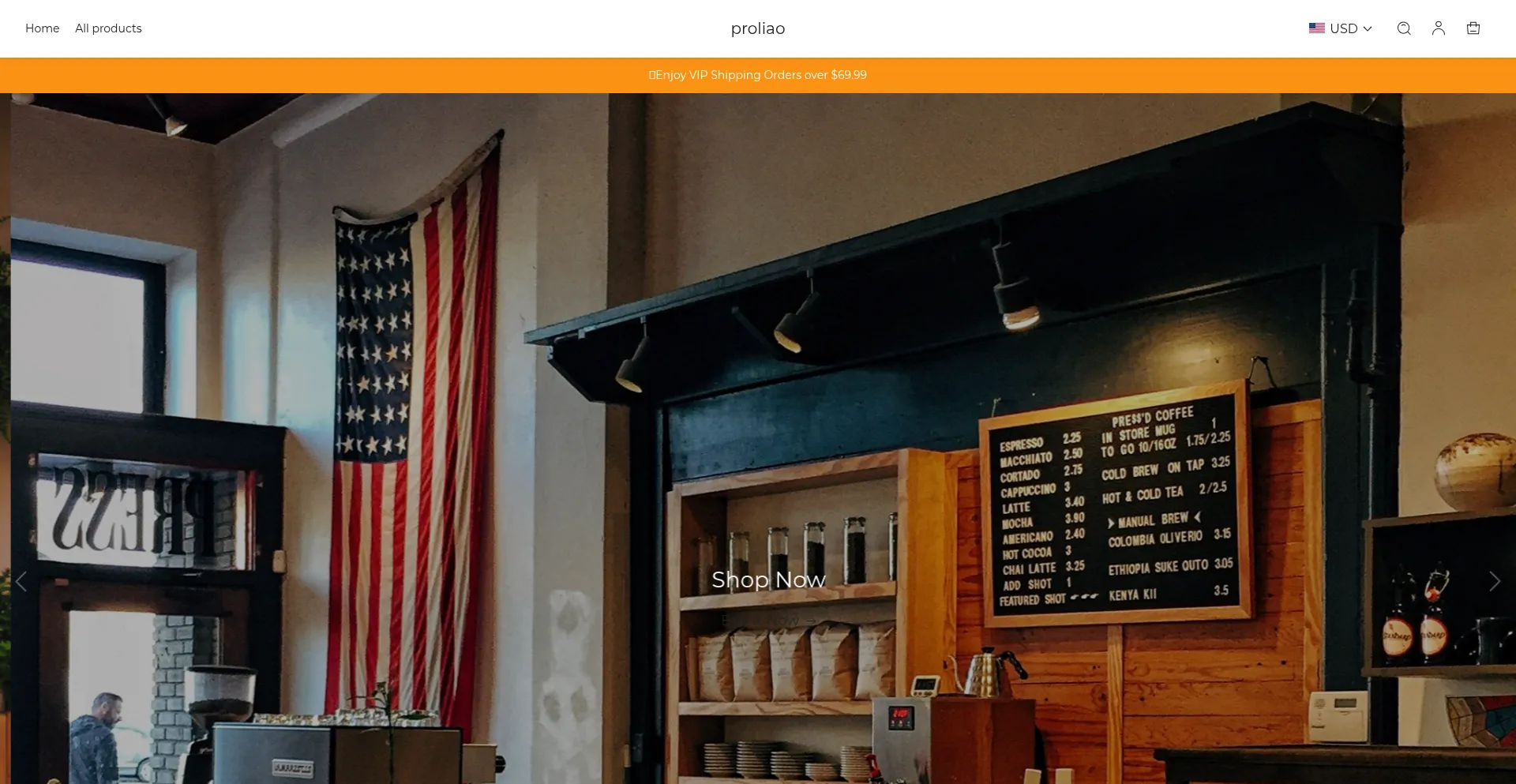 Website screenshot of Proliao.com