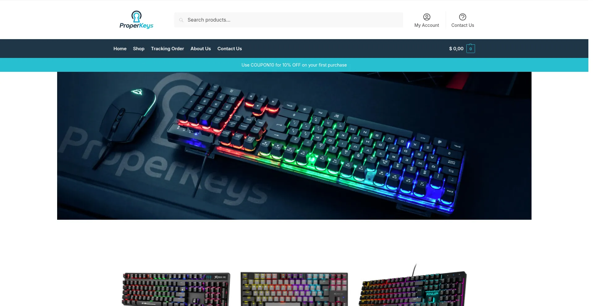 Website screenshot of Properkeys.com