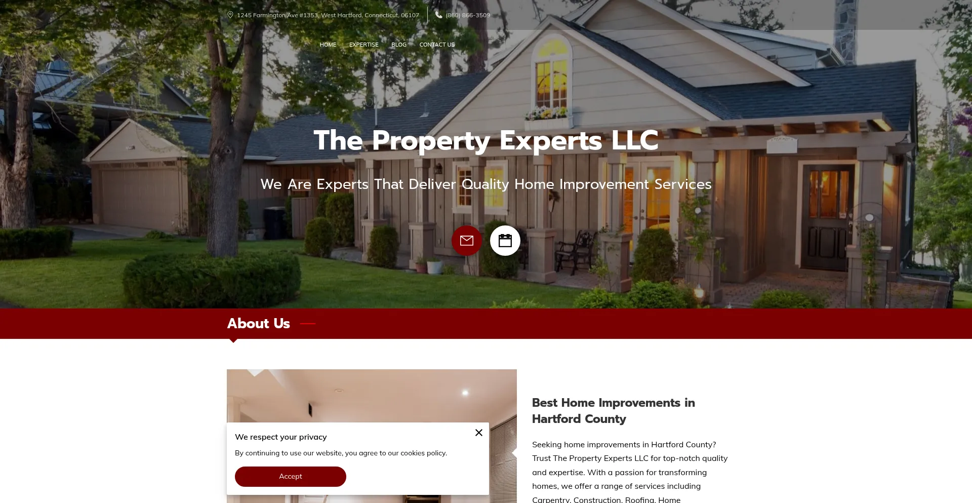 Website screenshot of Propertyexpertsct.com