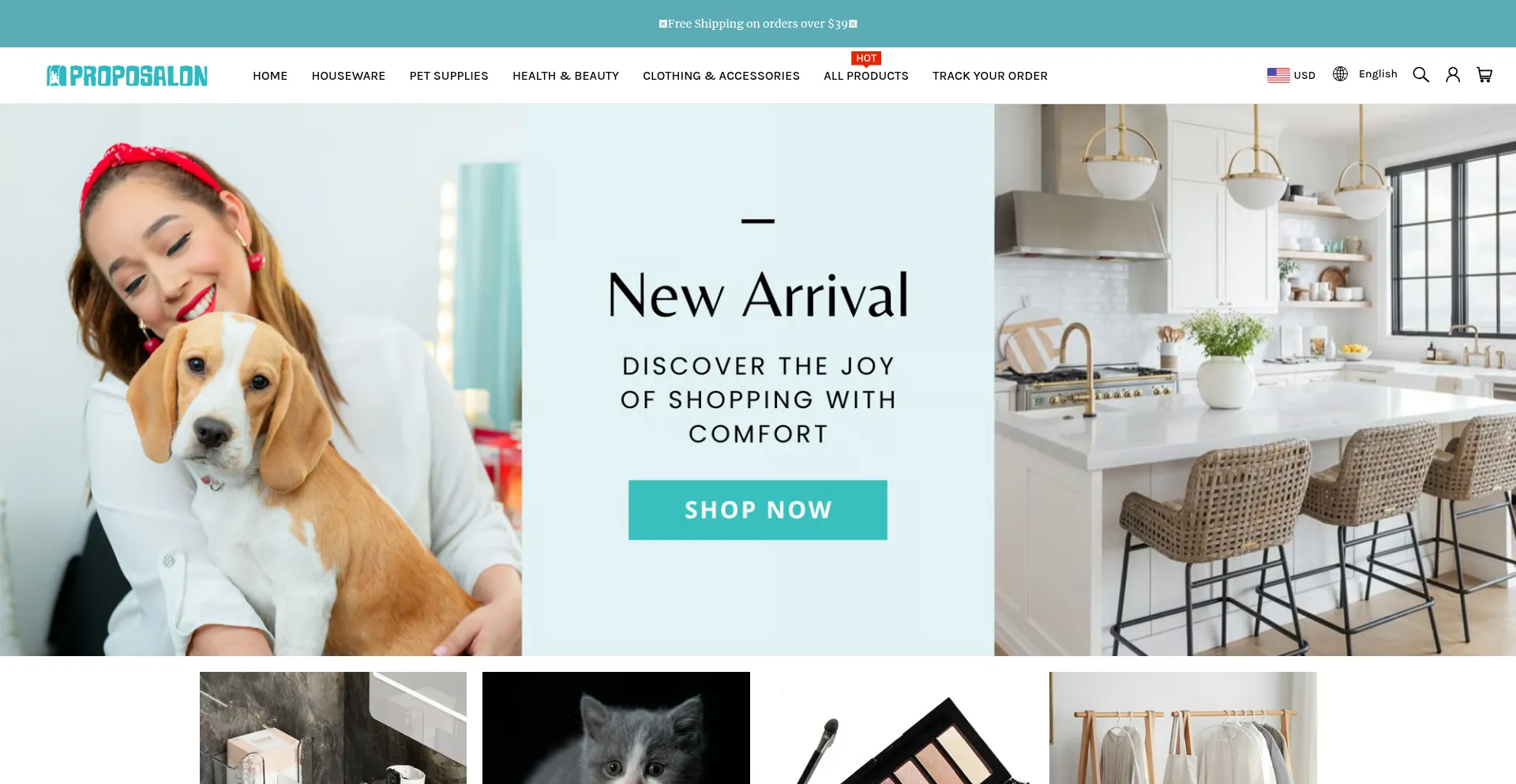 Website screenshot of Proposalon.com