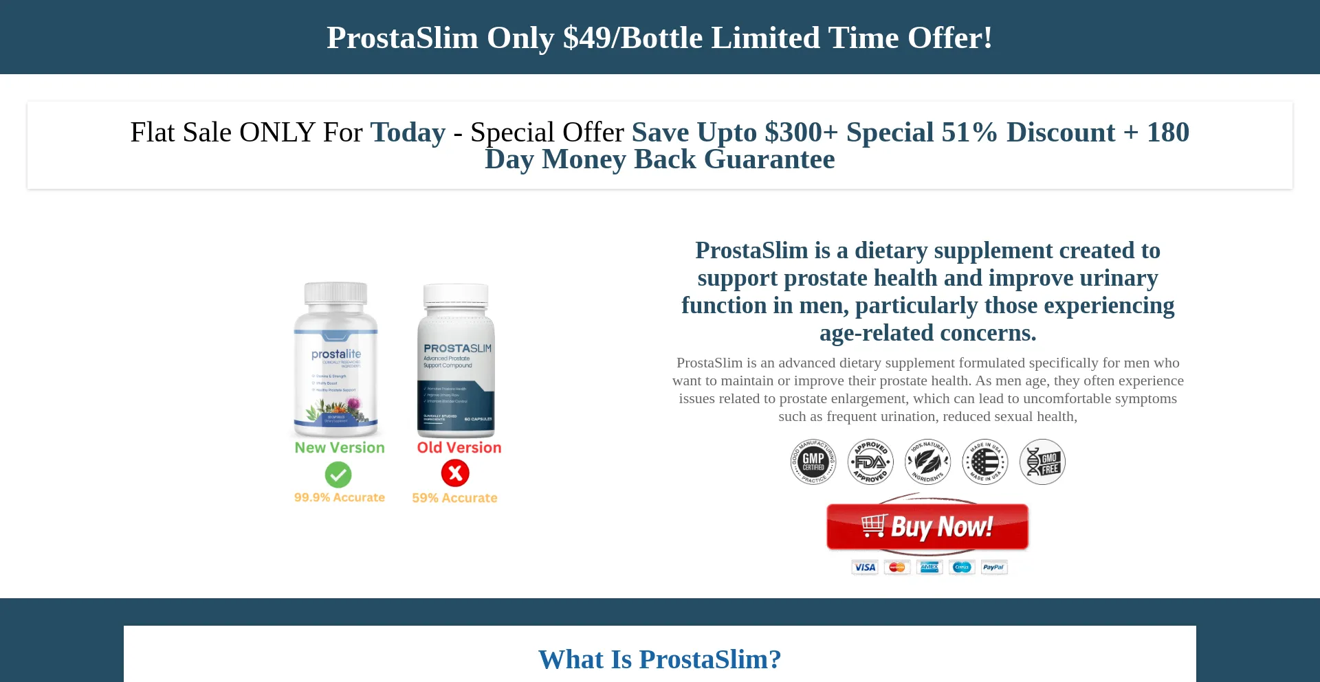 Website screenshot of Prostaslim.net