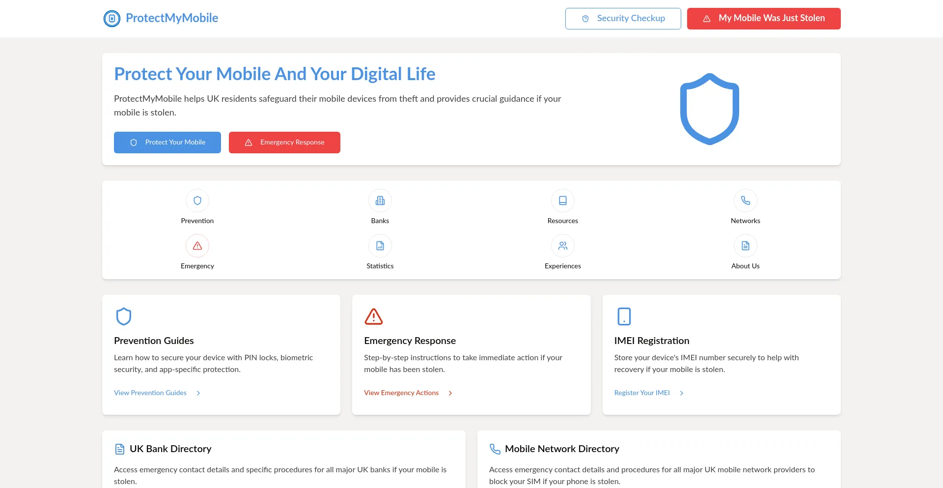 Website screenshot of Protectmymobile.xyz