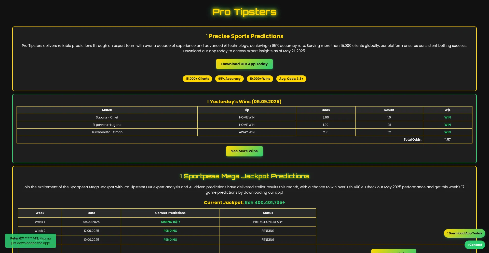 Website screenshot of Protips.onrender.com
